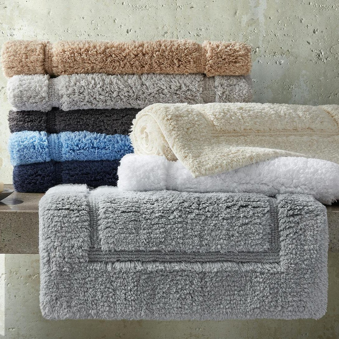 Matouk Milagro Bath Towels and Mats - Platinum