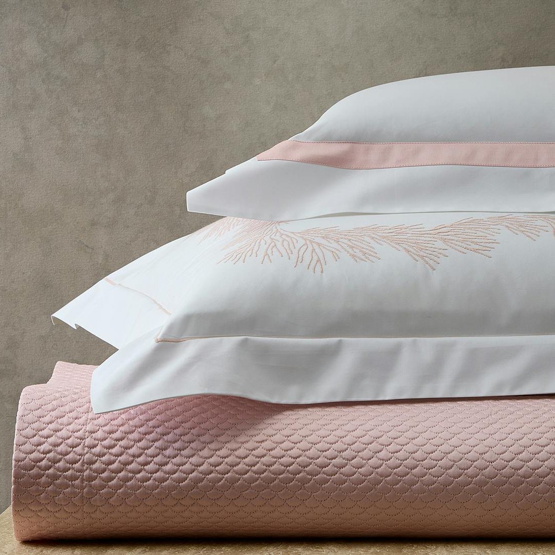 Matouk Lowell Bedding Collection - Pink