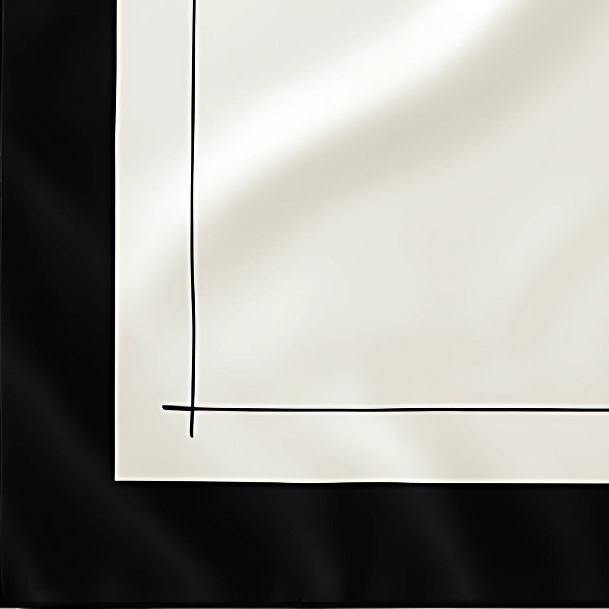 Mulberry Park Silks Pure Silk Square Head Scarf - Black/Ivory