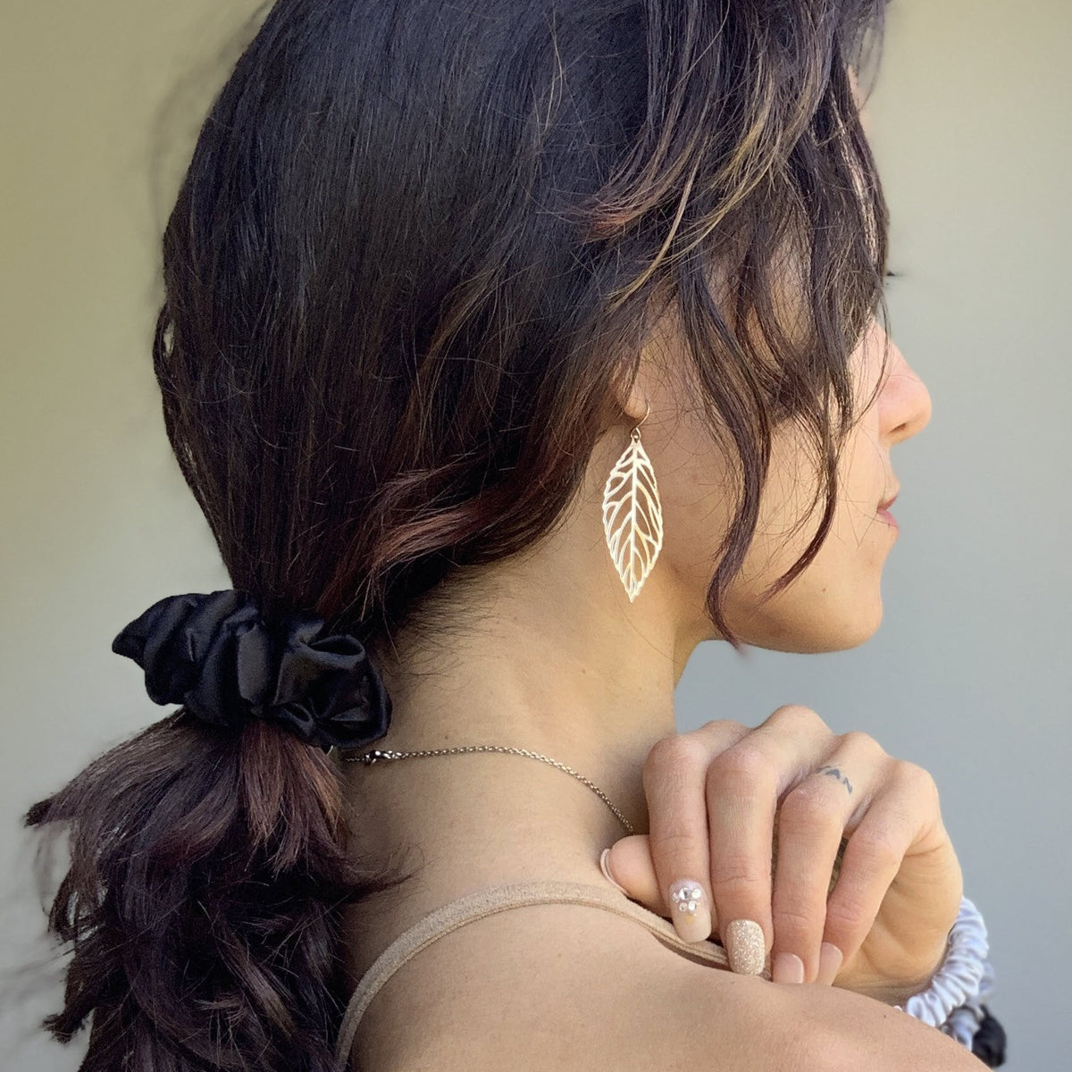  Mulberry Park Silks Silk Scrunchies - Midnight Black - Pure Mulberry Silk  Back