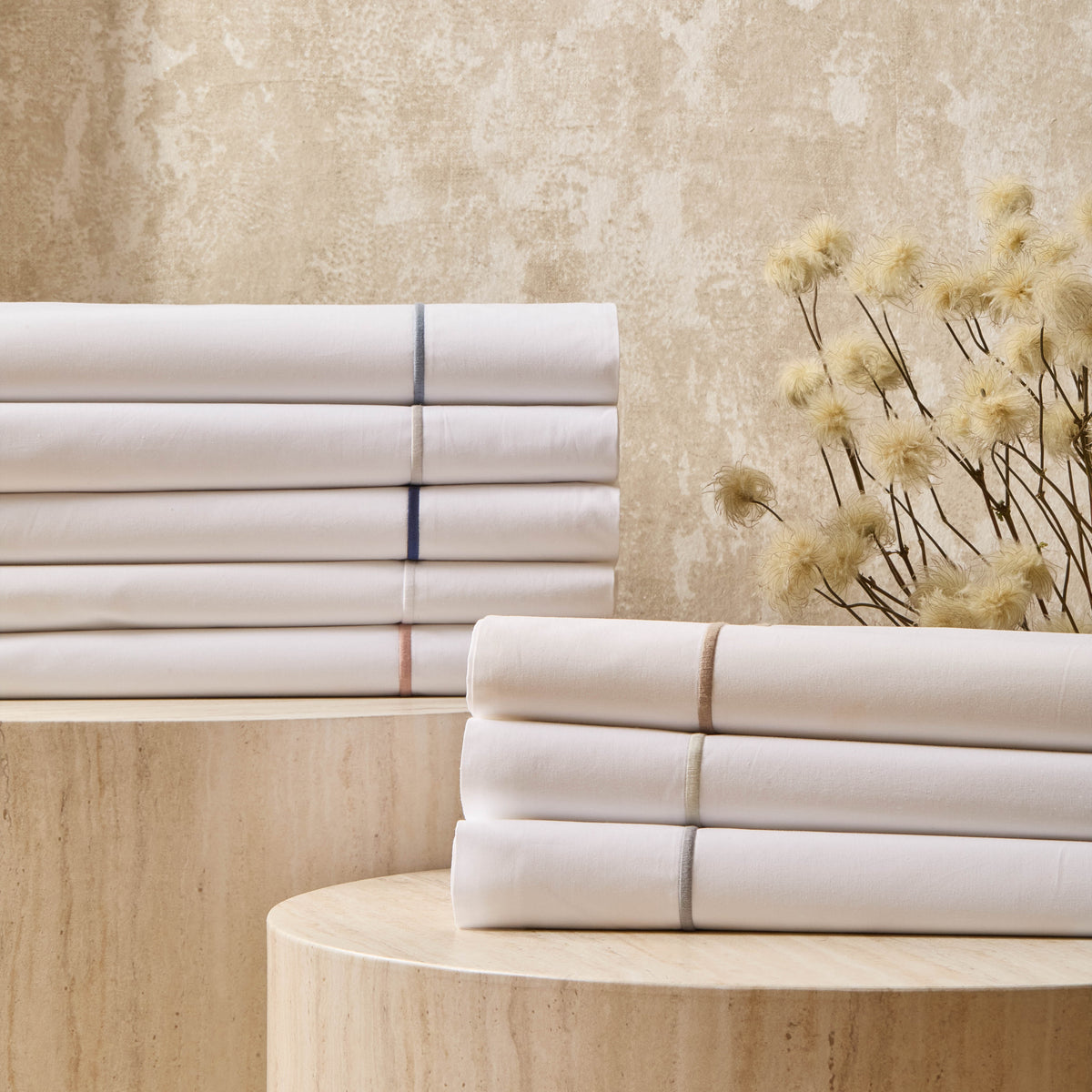 Stacks of Bovi Classic hotel bedding