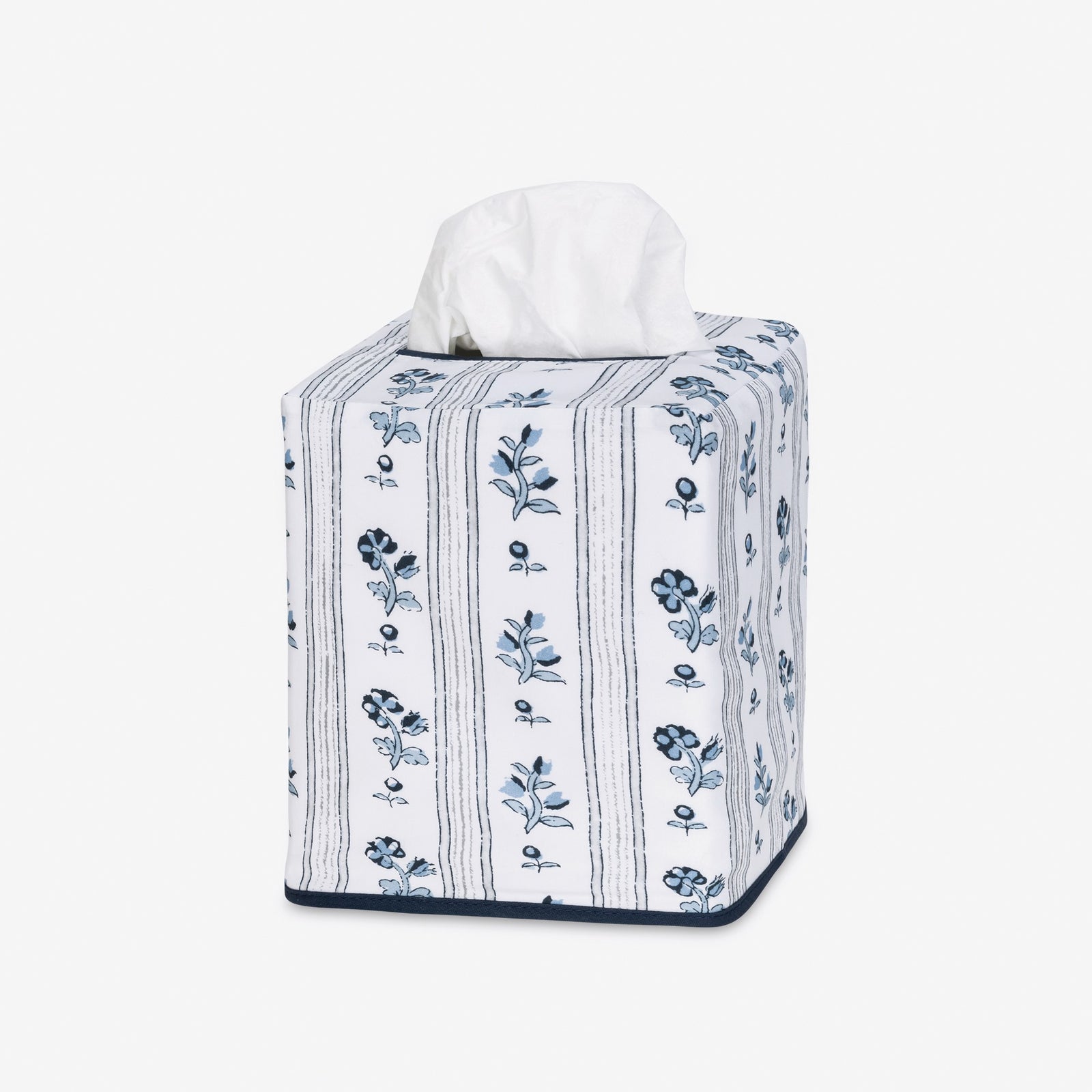 Matouk Schumacher Tissue Box Cover in Blue - Silo Image