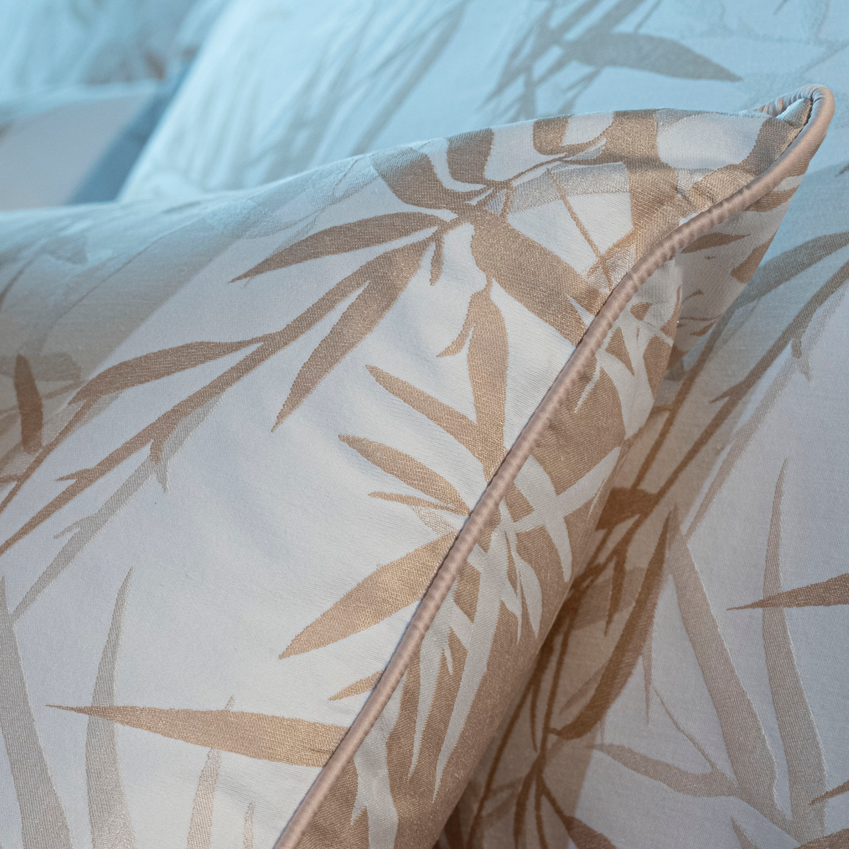 Celso de Lemos Bamboo Bedding Close Up Pillow Corner Powder