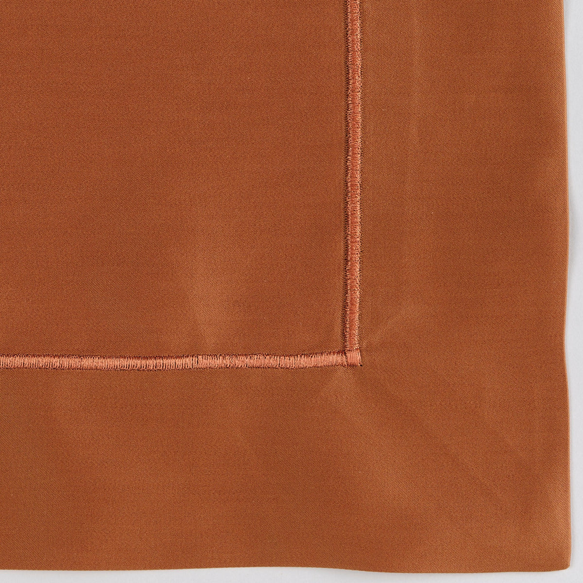Closeup of Fabric of Celso de Lemos Bourdon Bedding Caramel Color