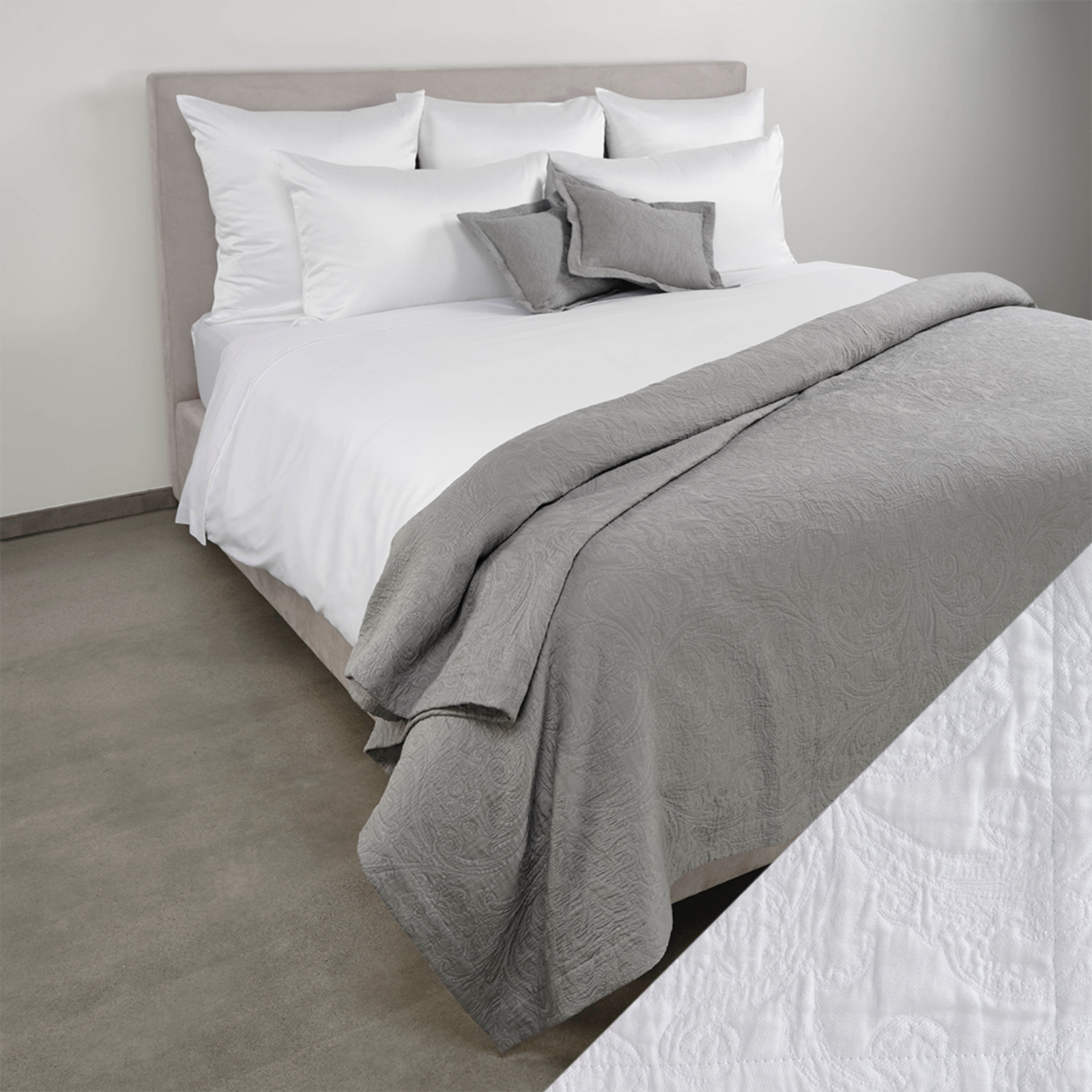 Celso de Lemos Braga Bedding Collection with White Swatch