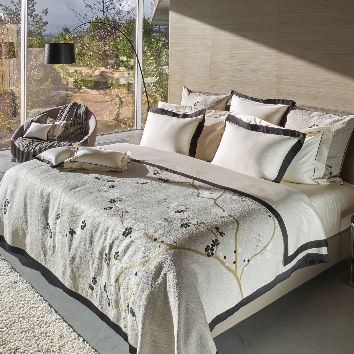 Lifestyle Shot of Full Bed in Celso de Lemos Cerisier Collection