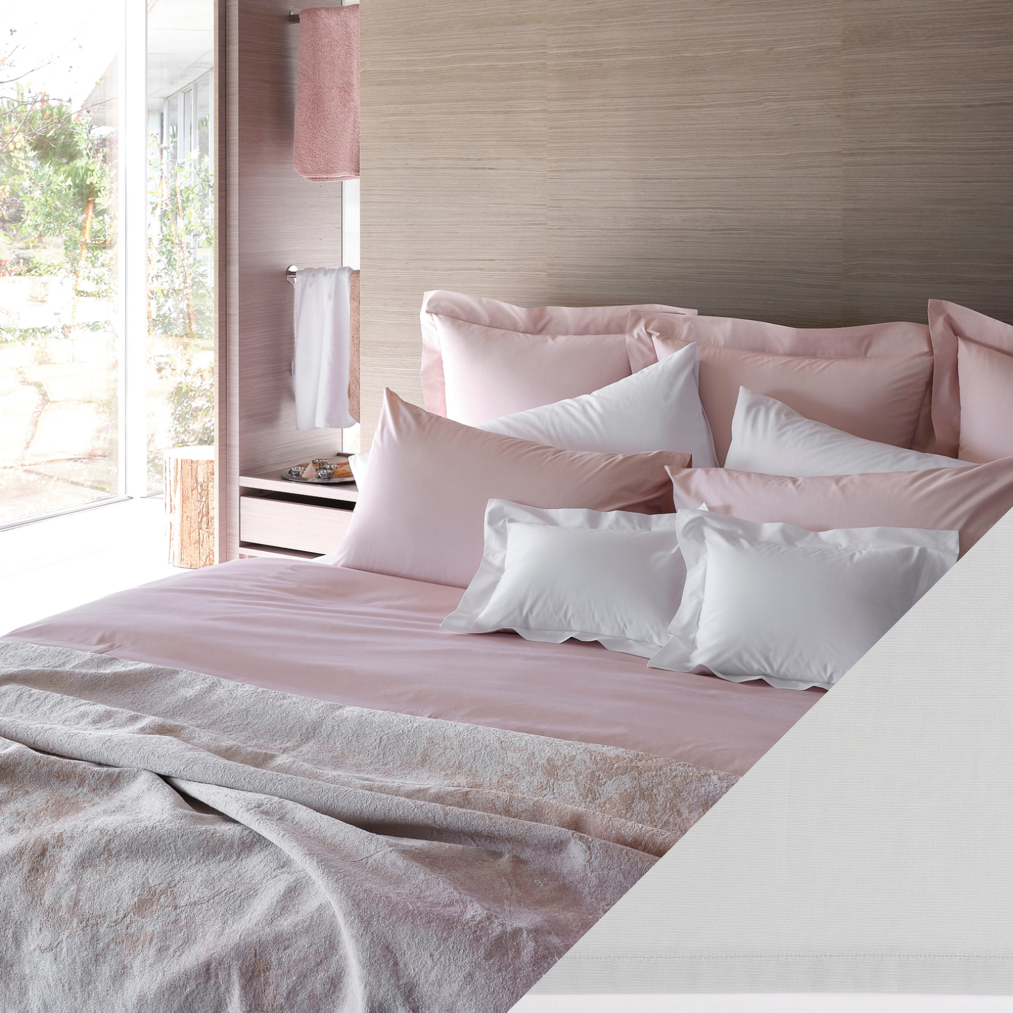 Celso de Lemos Estrela Bedding Collection with Perle Swatch