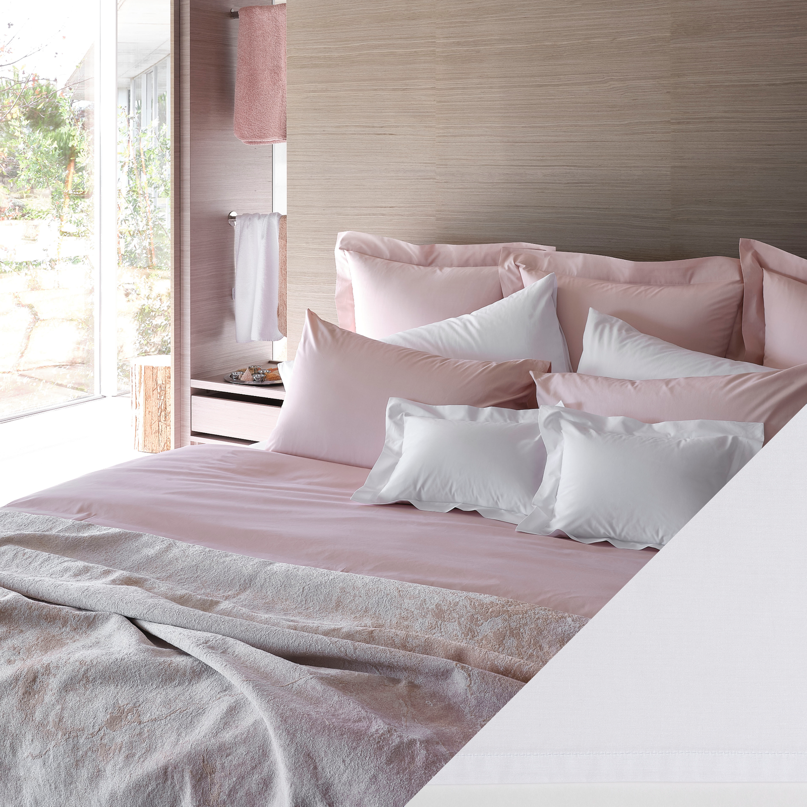 Celso de Lemos Estrela Bedding Collection with White Swatch