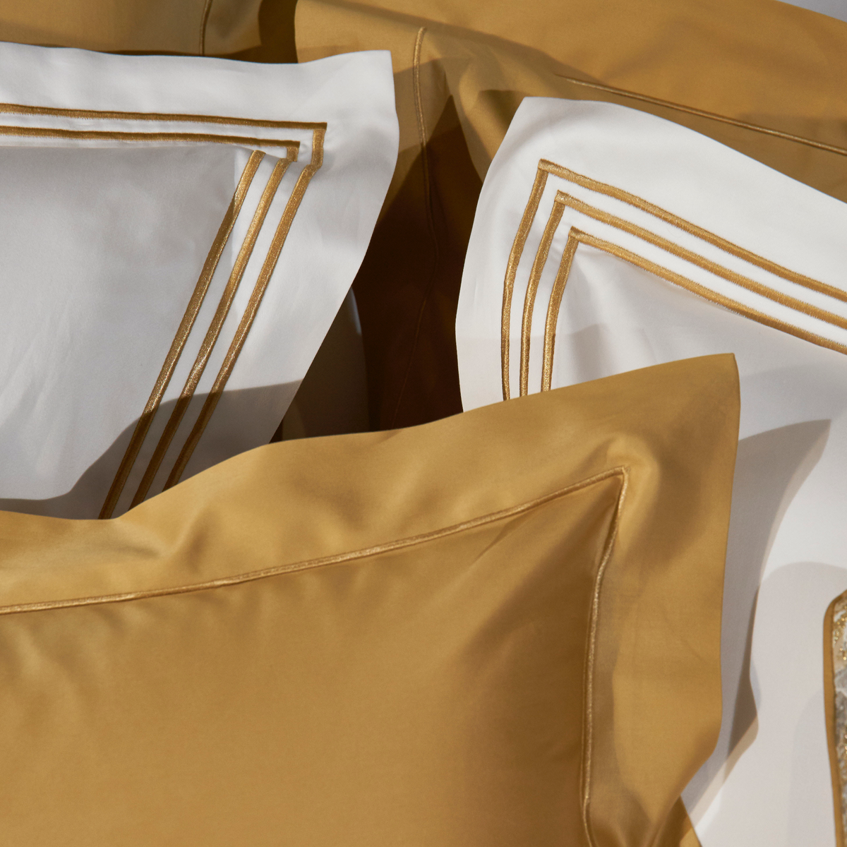 Assorted Pillowcases in Gold Color with Celso de Lemos Ram Collection