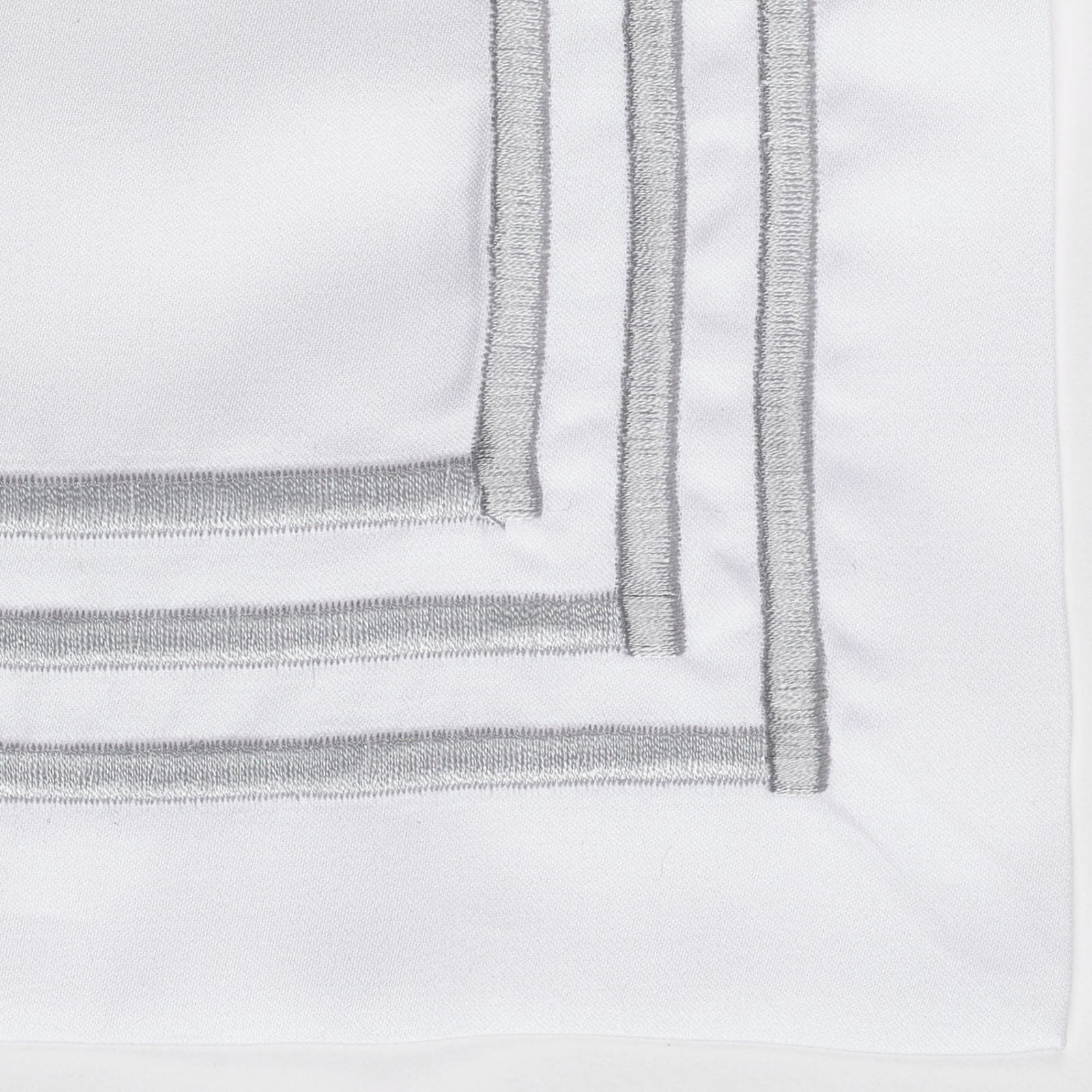 Full Bed Dressed in Celso de Lemos Ram Collection with Silver  Swatch