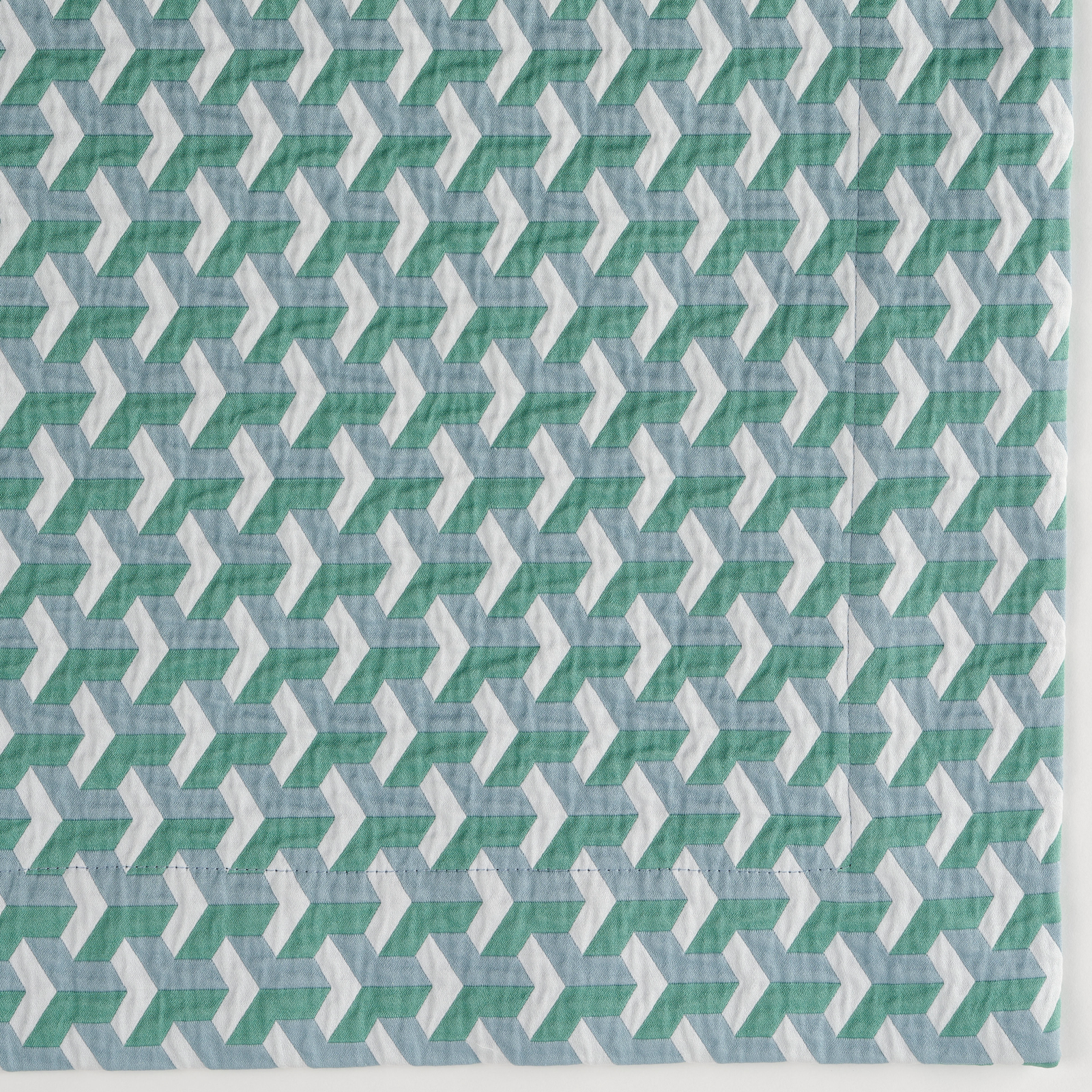 Fine Linen Detail of Celso de Lemos Tea Collection in Atlantic Color