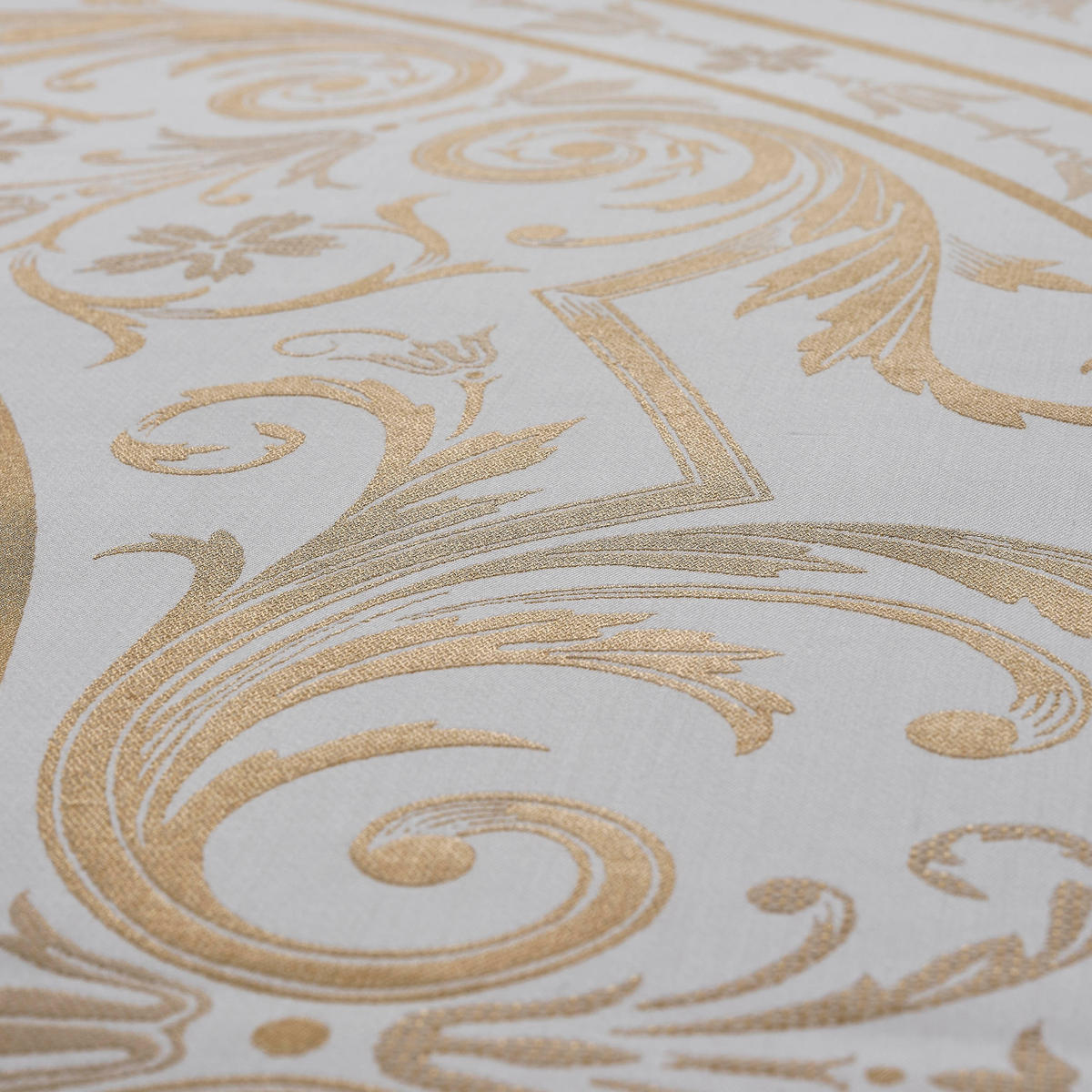 Fabric Closeup of Celso de Lemos Versailles Bedding in Miel Color