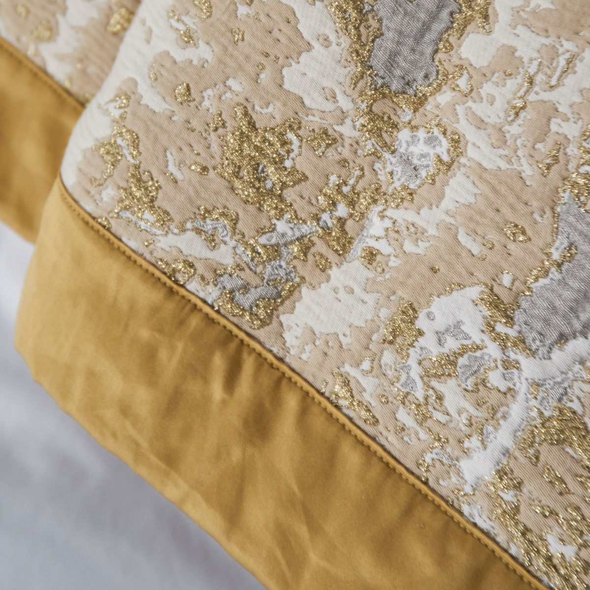 Edge of Bed Cover of Celso de Lemos Waltz Bedding in Miel Color