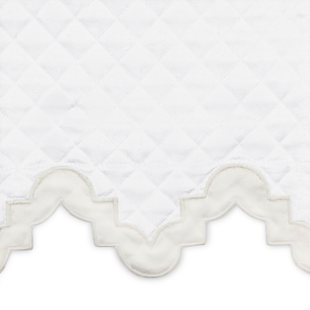 Closeup of Matouk Aziza Matelassé Bedding in Bone Color