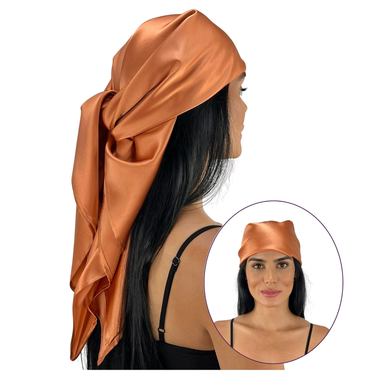 Mulberry Park Silks Pure Silk Square Head Scarf - Copper