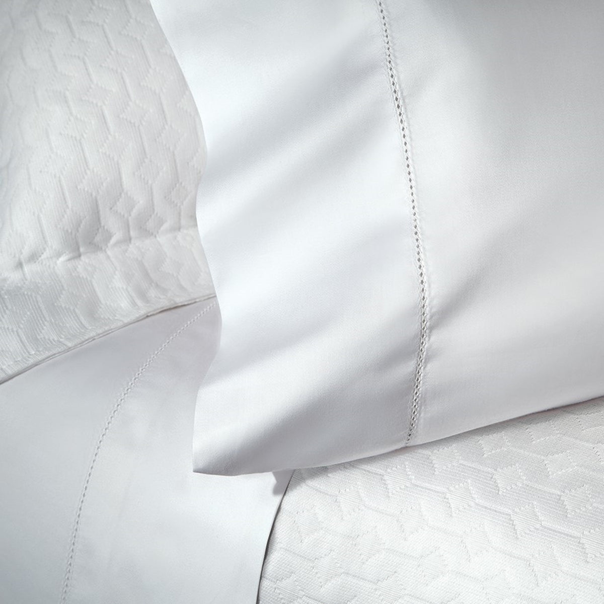 Detail of Downtown Company Paula Coverlets and Shams in White Color