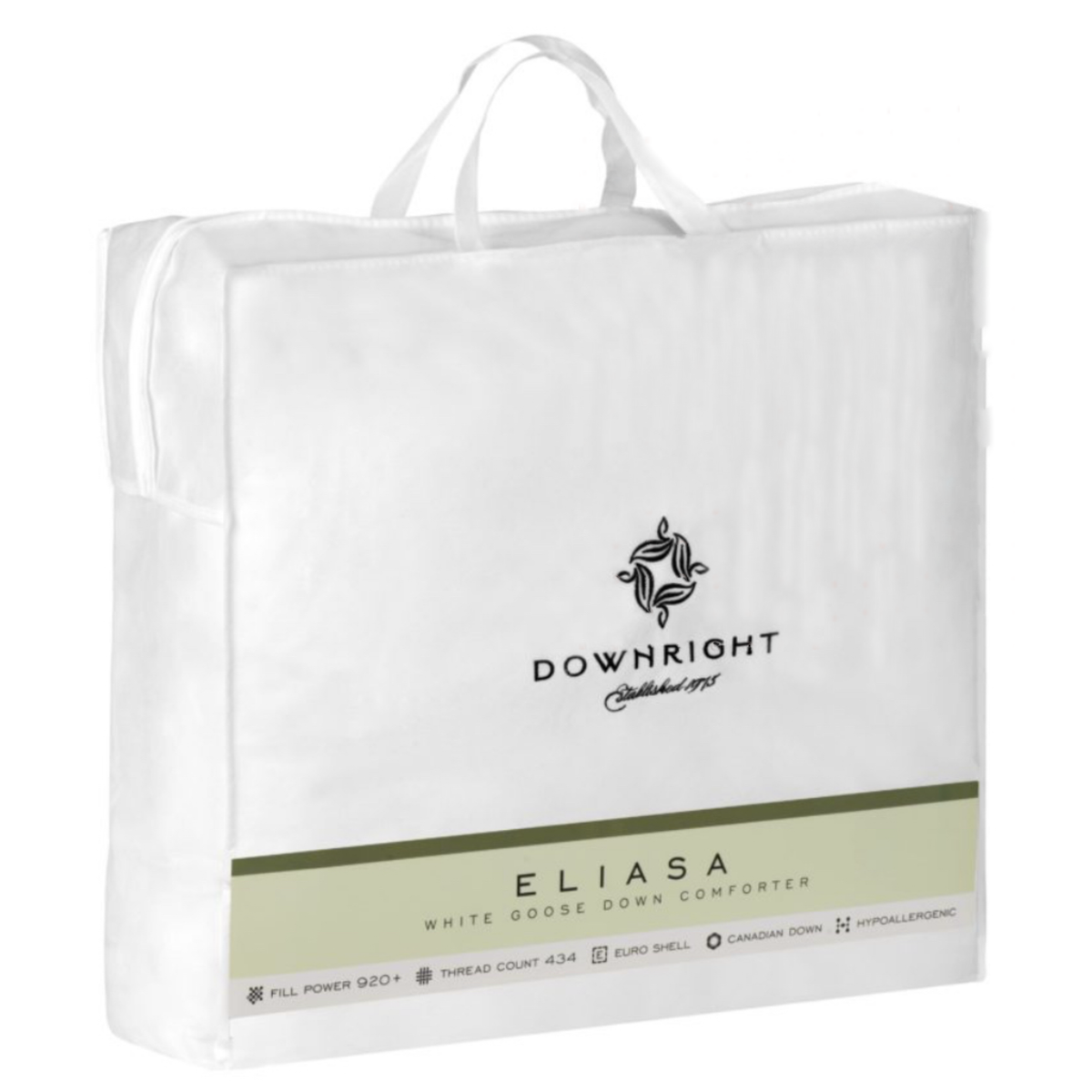 Packaging of Downright Eliasa 920 Fill Power Canadian White Goose Down Comforter