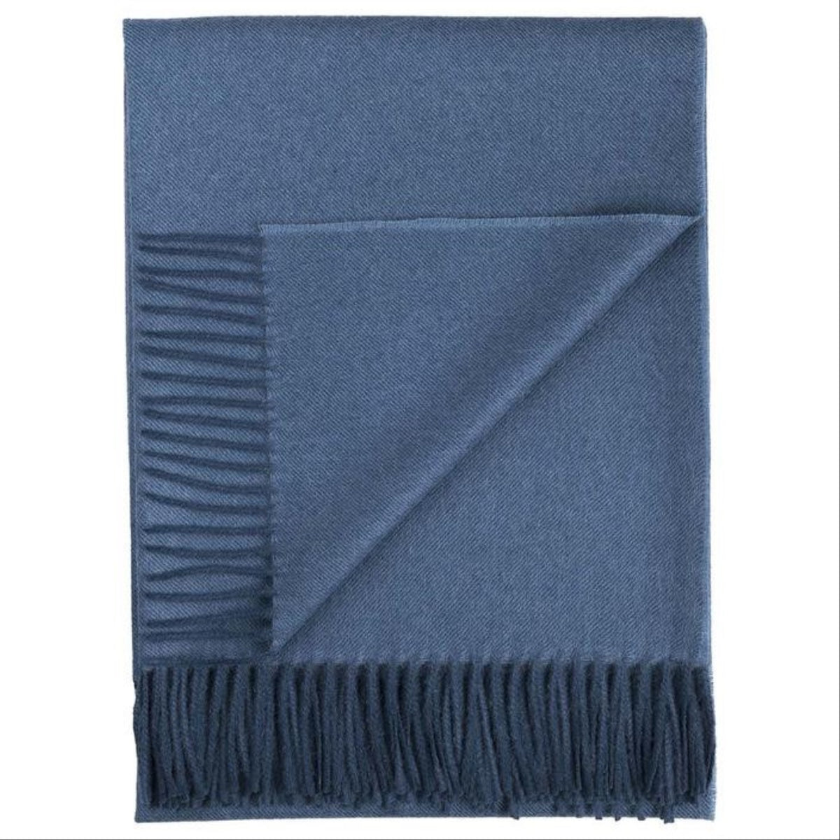 Closeup Image of Downtown Company Alpaca Throws in Blue Jean Color