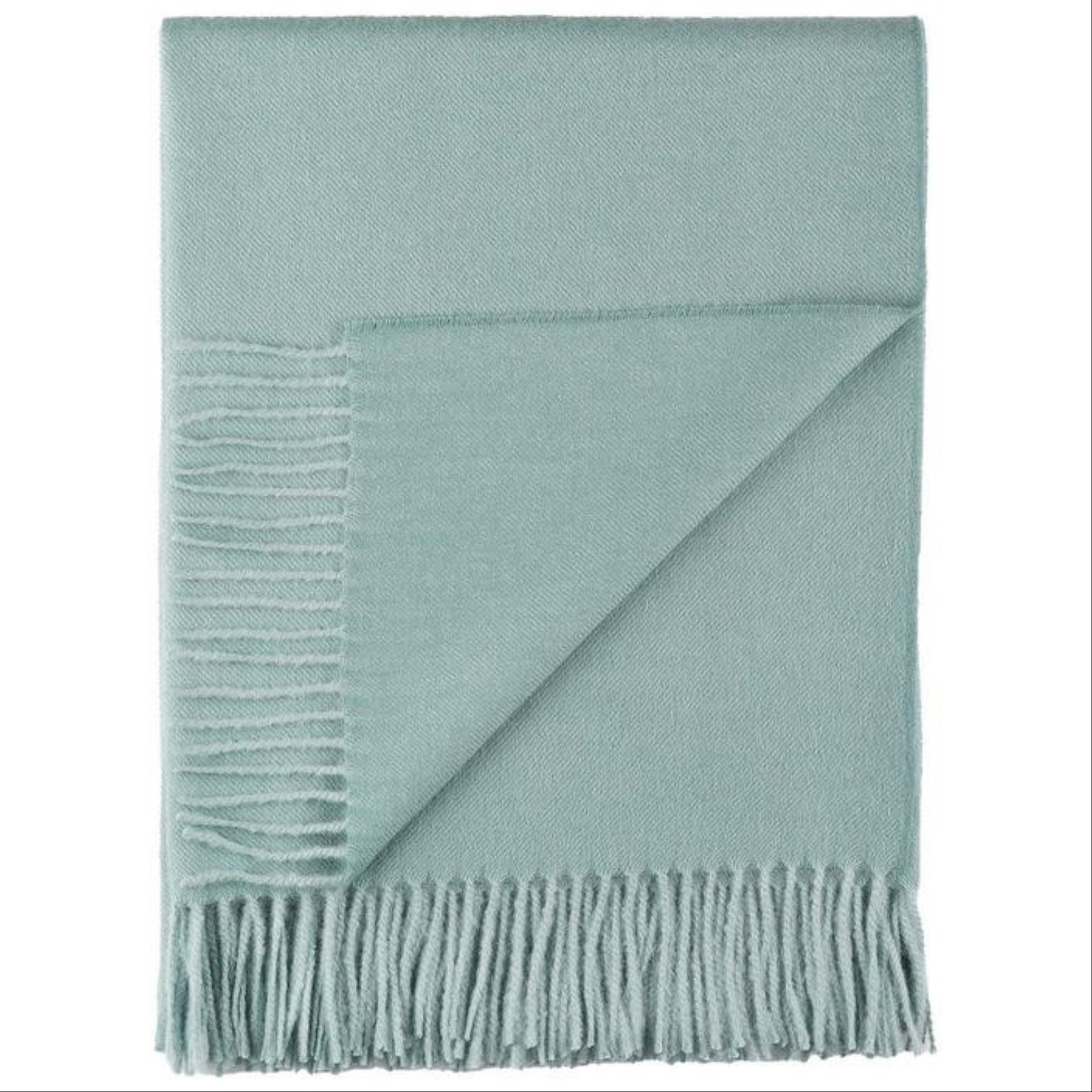 Closeup Image of Downtown Company Alpaca Throws in Sea Glass Color