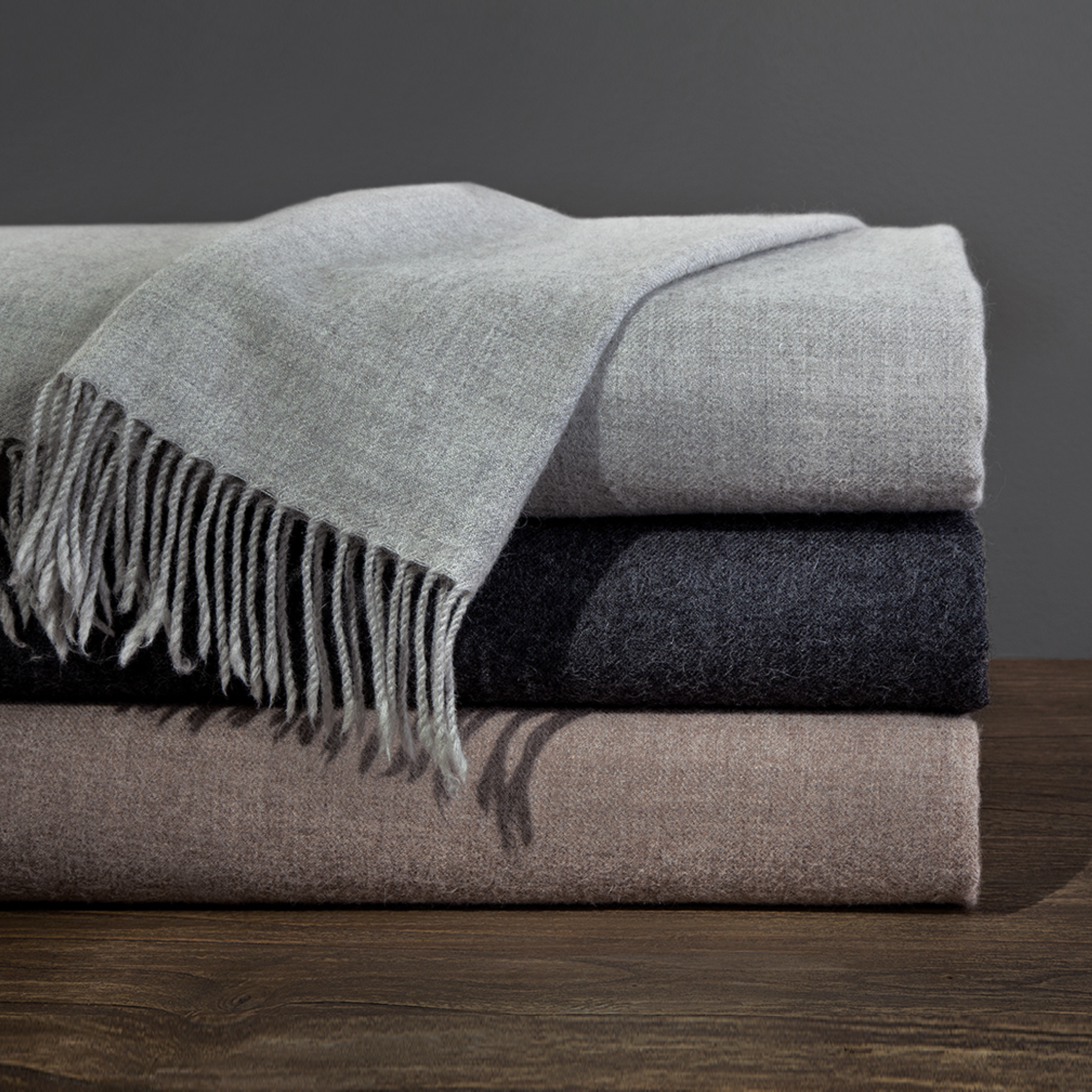 Downtown Company Alpaca Throws Charcoal Luxury Throw FLandB