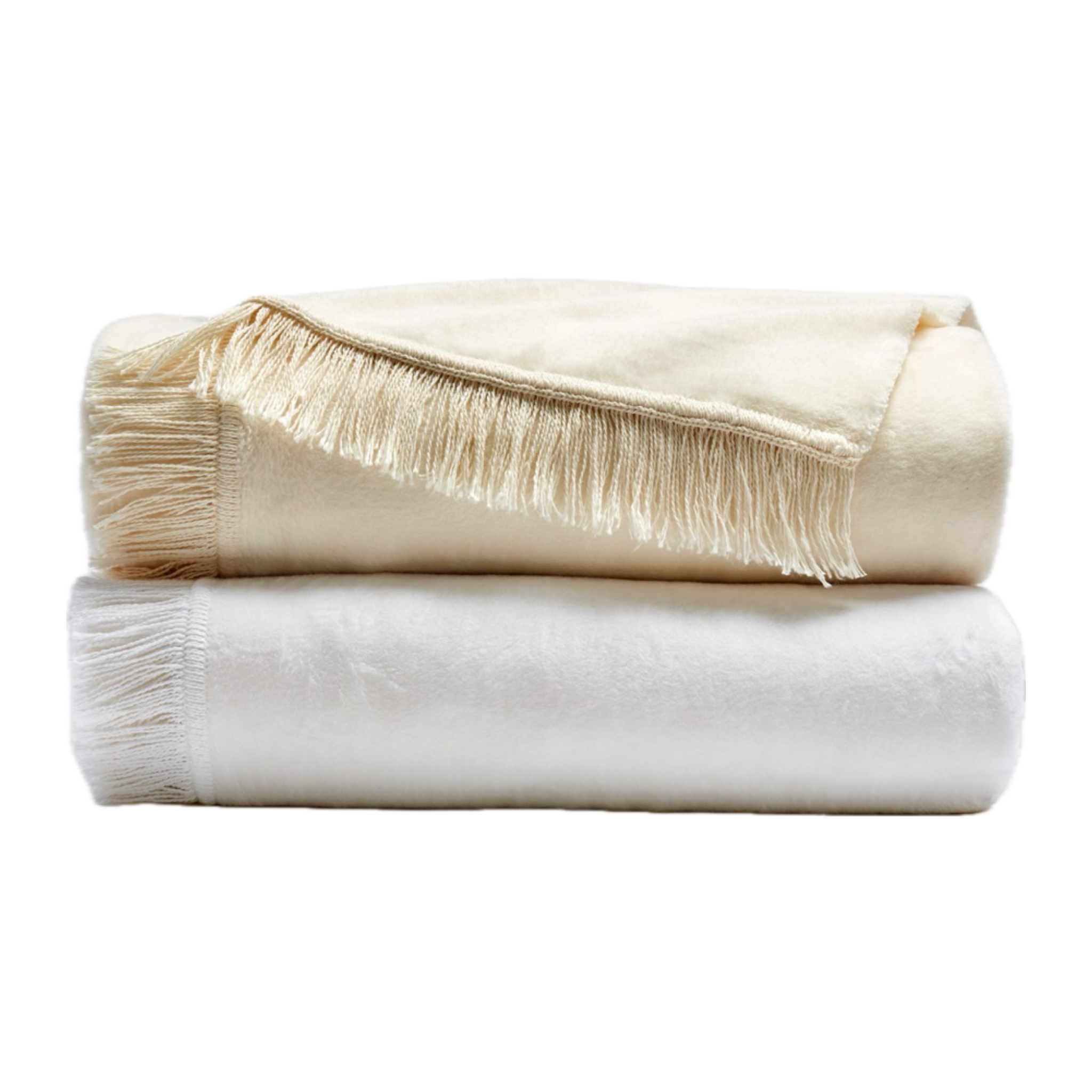 Fleece Blanket with Satin Trim, Twin Size, Off White : : Home