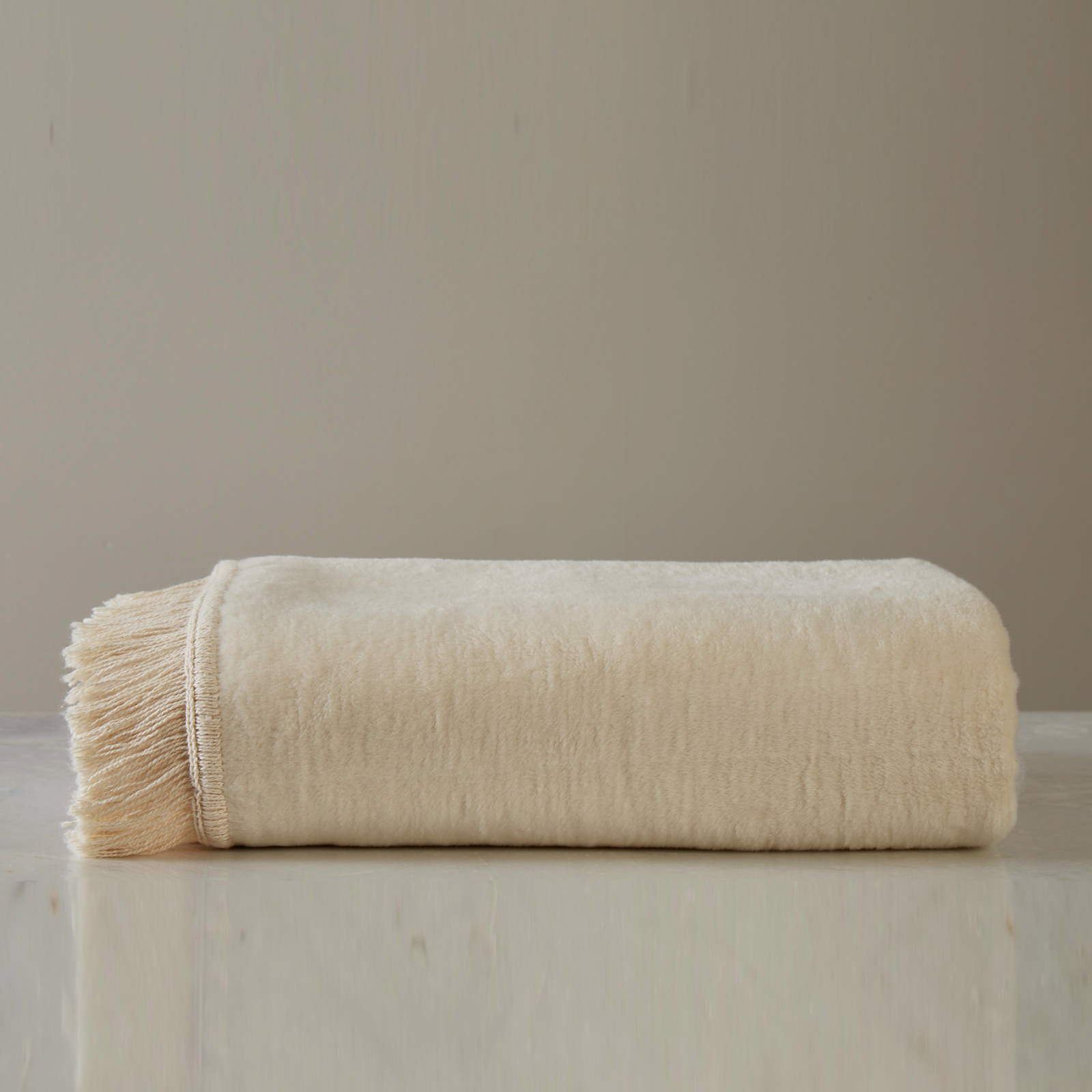 Clear Detail of Downtown Company Granny Throw in Ecru Color