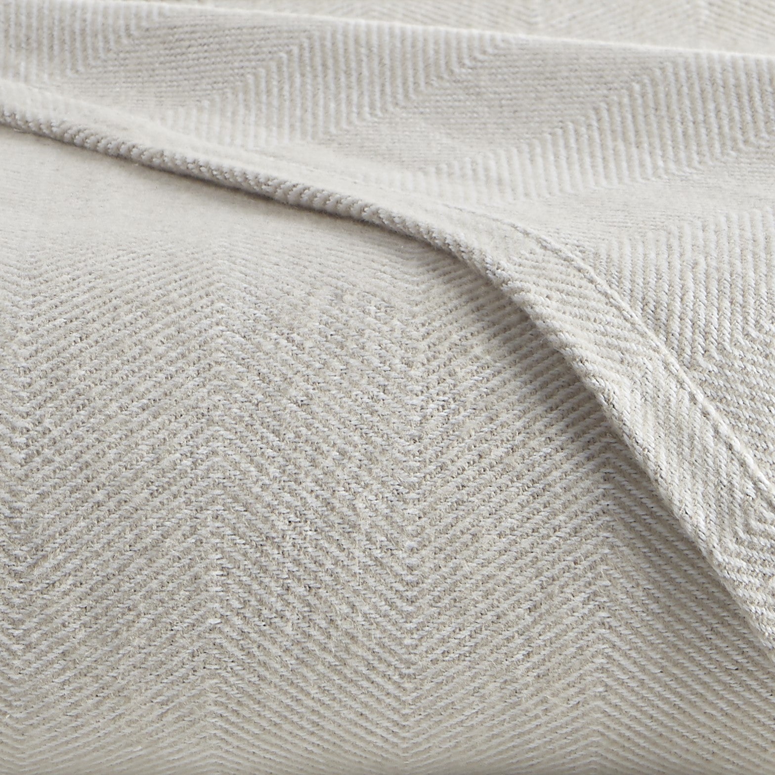 Clear Image of Downtown Company Herringbone Blanket Charcoal in Taupe White Color