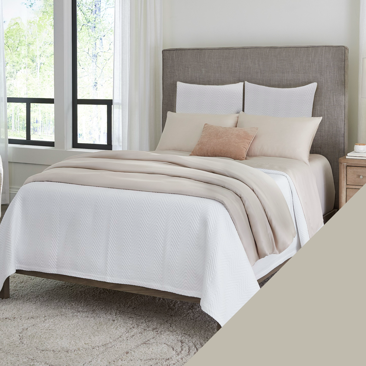 Downtown Company Lisbeth Tencel Bedding with Birch swatch