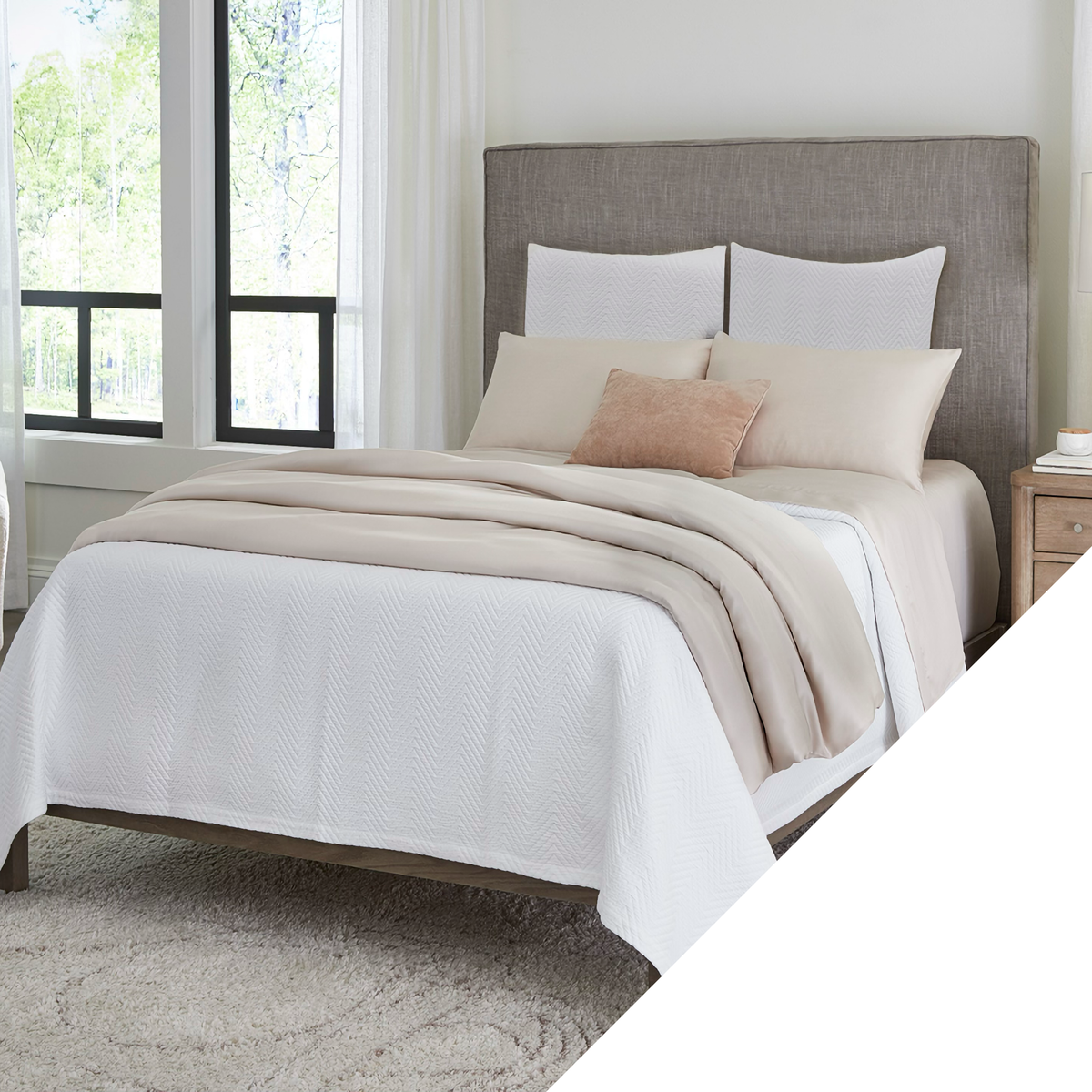 Downtown Company Lisbeth Tencel Bedding with White swatch