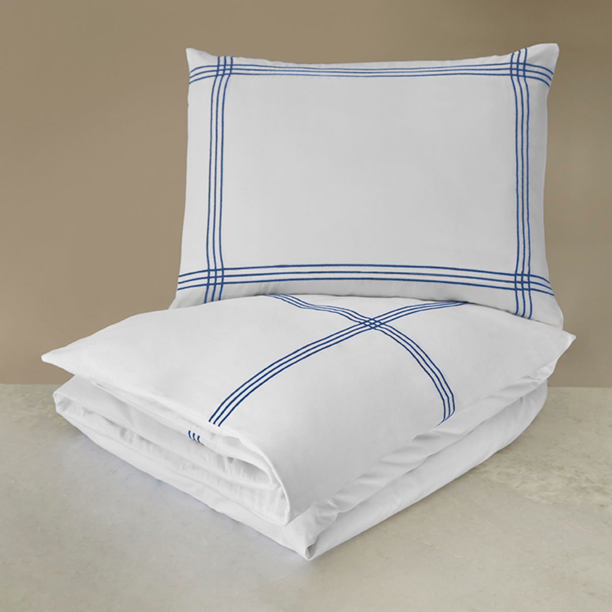 Duvet Set of Downtown Company Madison Bedding Collection in Blue Color
