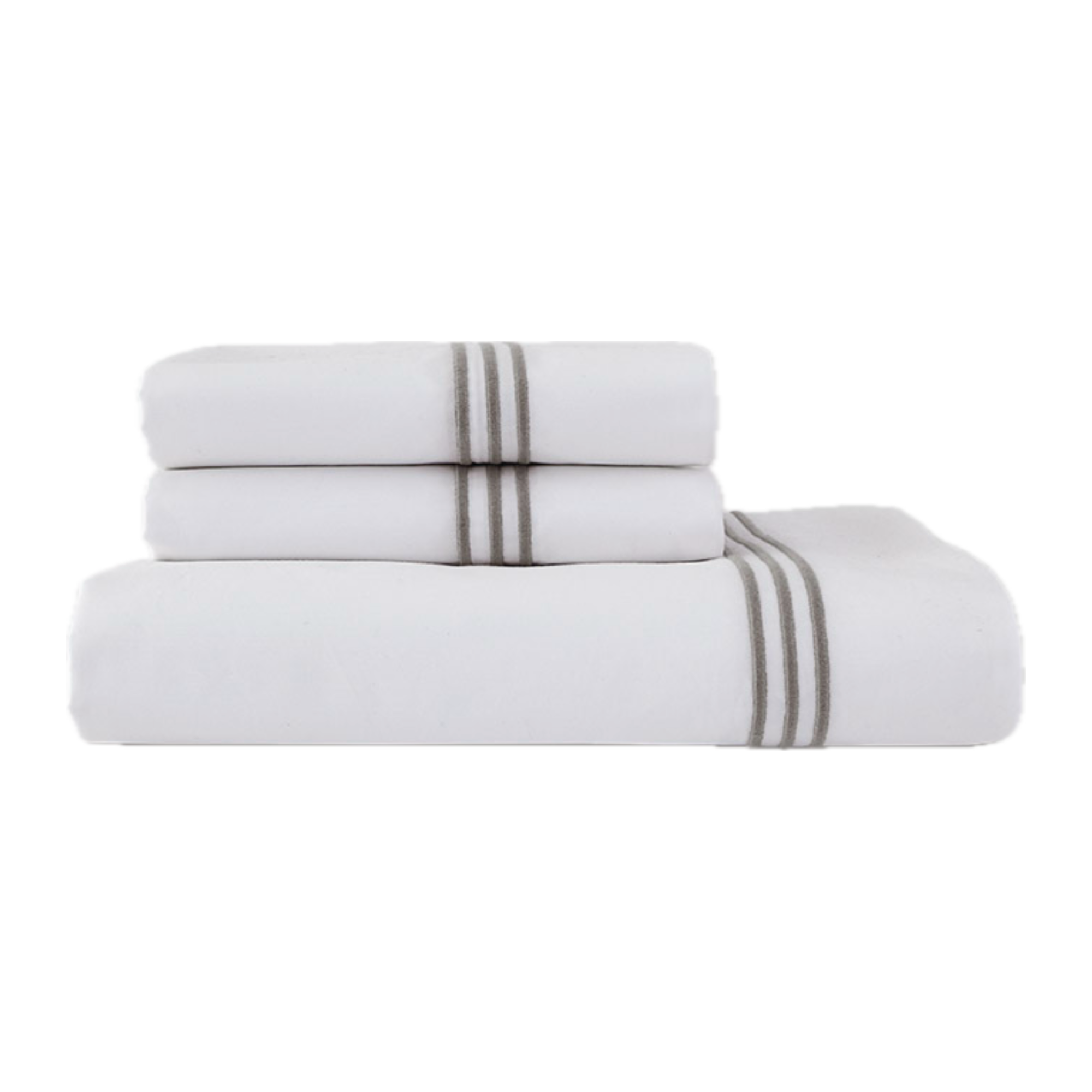 Sheet Set Stack of Downtown Company Madison Bedding Collection in Gray Color