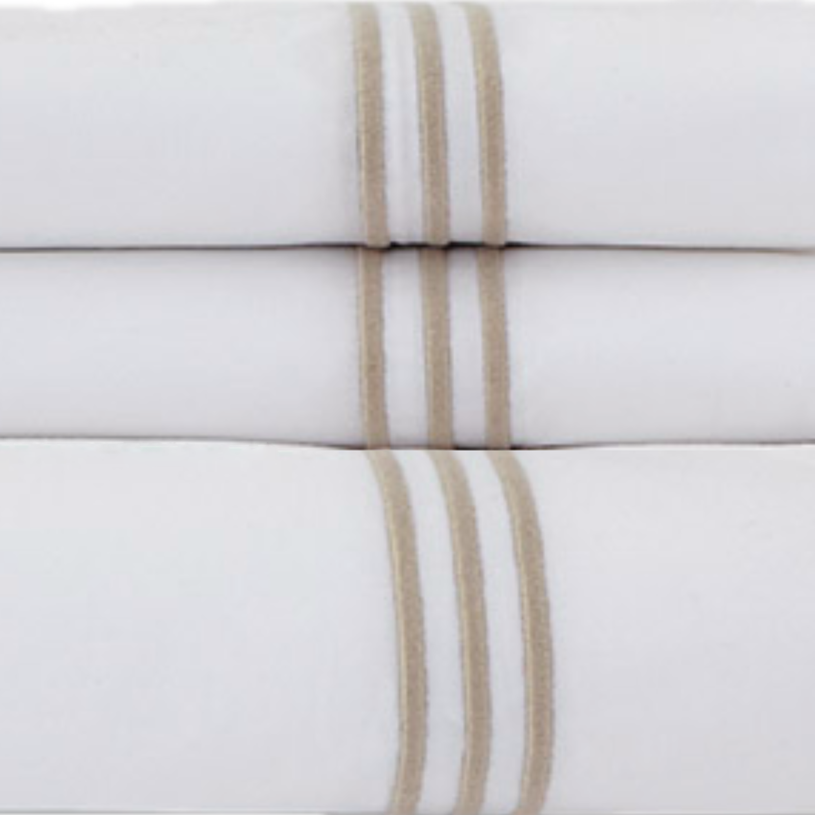 Sheet Set Stack of Downtown Company Madison Bedding Collection in Taupe Color