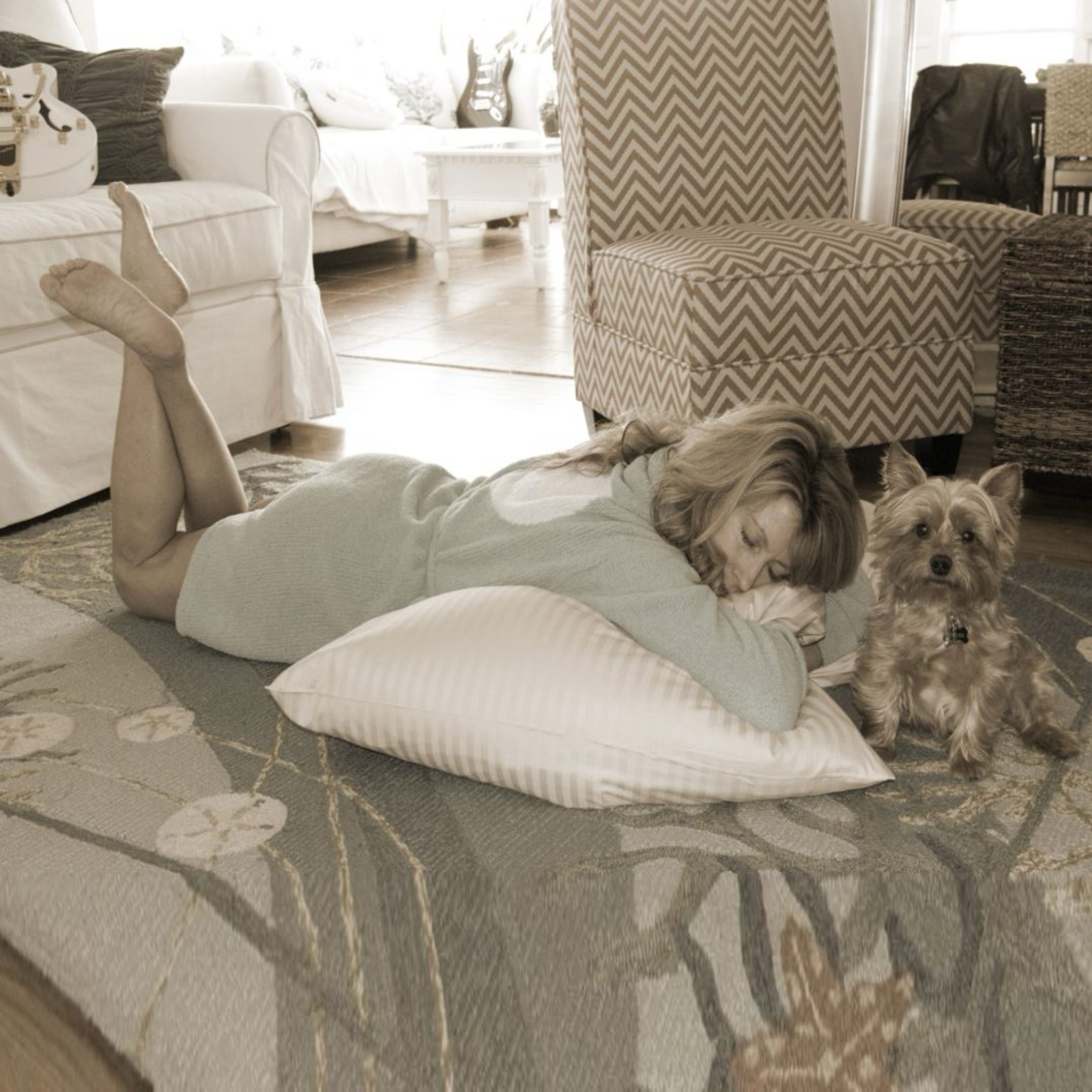 Breakfast Tray on Downtown Company Oversized Slumber Pillow Down Fill