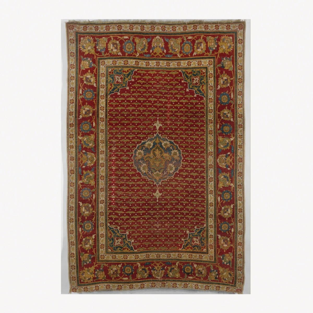 Egyptian carpet from The Met's Islamic Wing where The Met x Ann Gish Medallion Comforter Set was based on