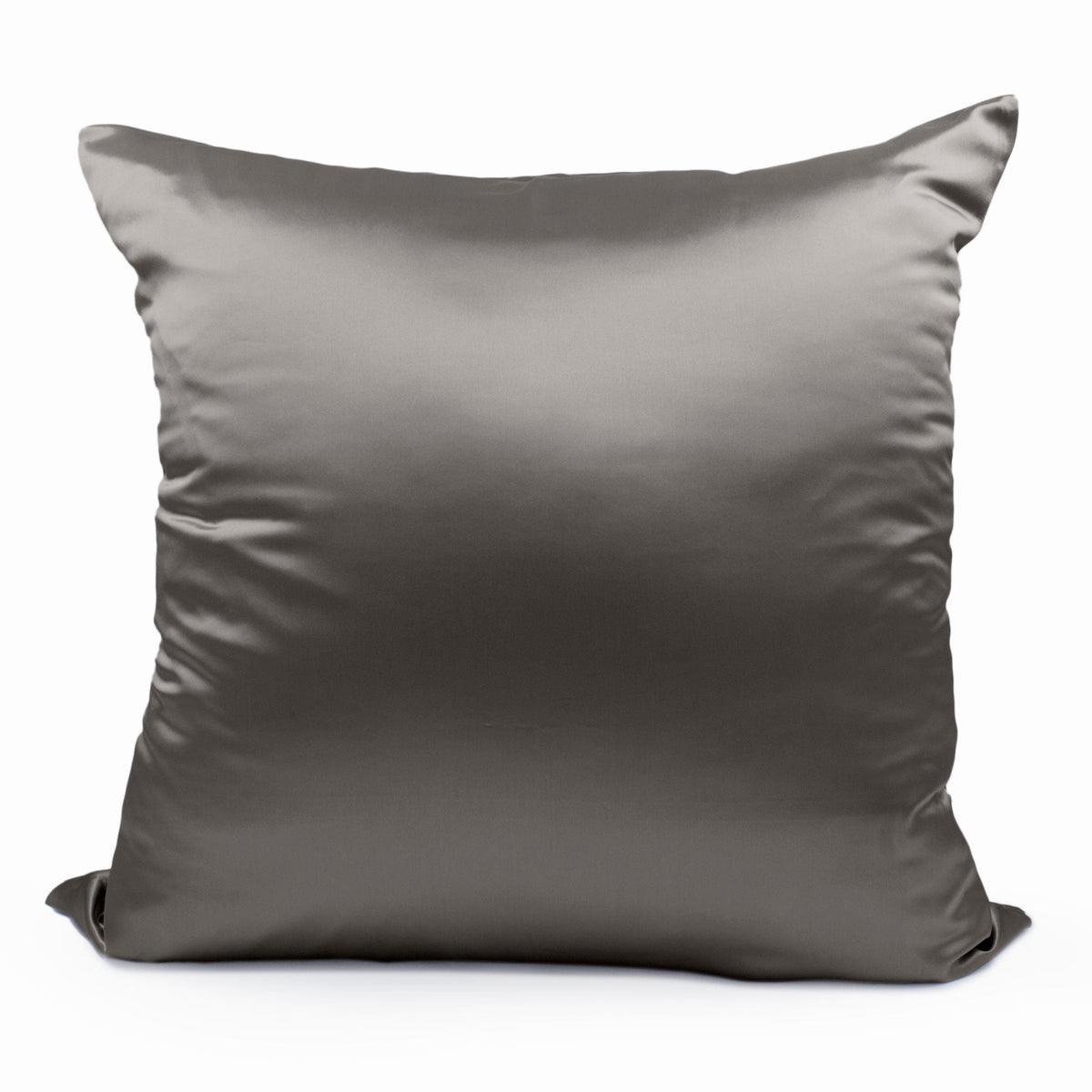 An elegant 22 Momme silk Euro sham Gunmetal, displaying smooth fabric and clean stitching