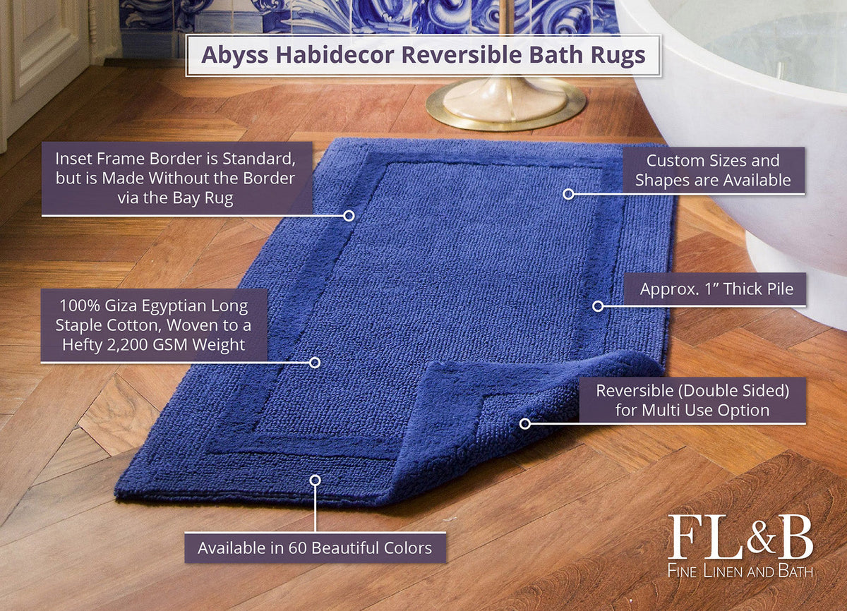 Abyss Habidecor Reversible Bath Rug with Descriptive Labels