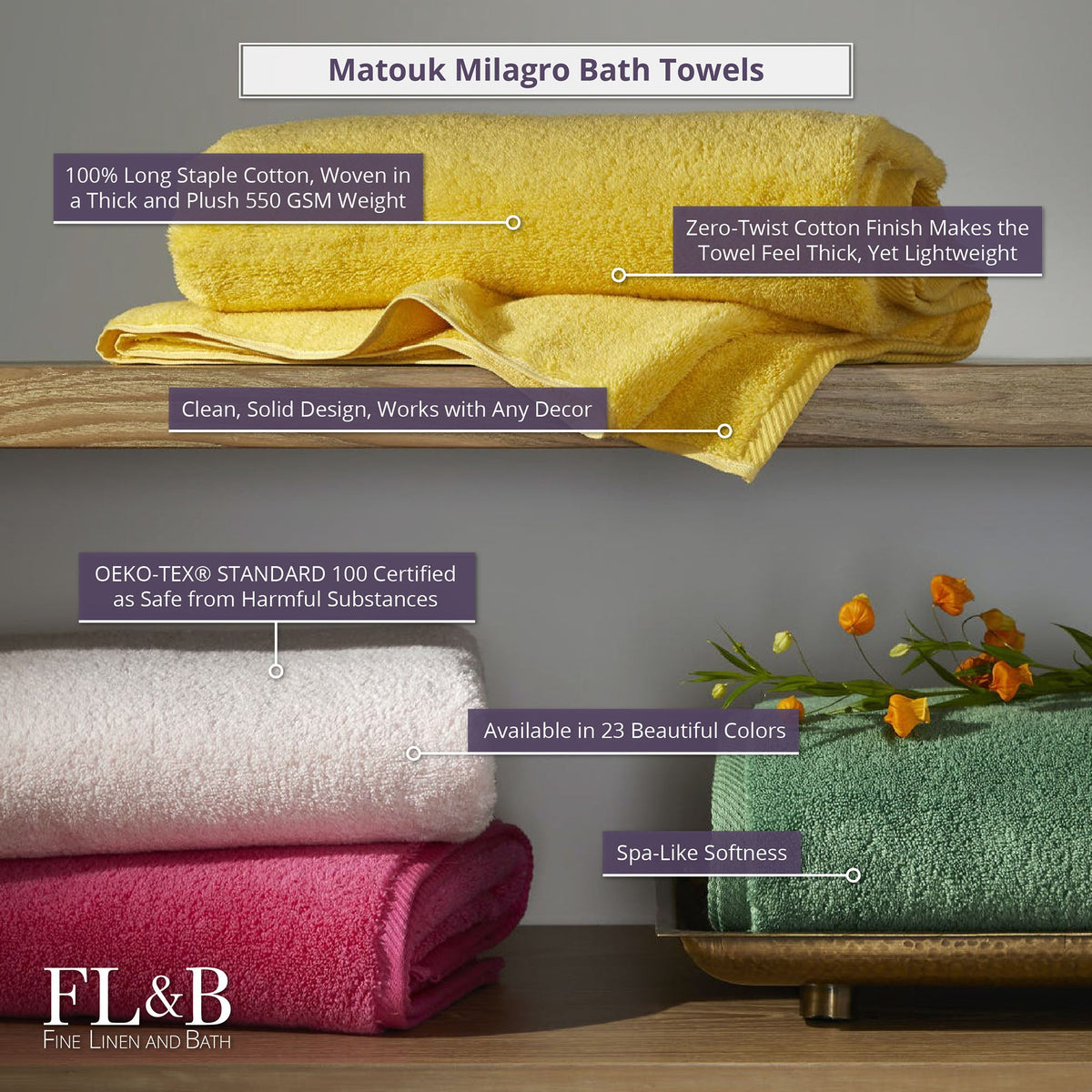 Matouk Milagro Hand Towel - Linen