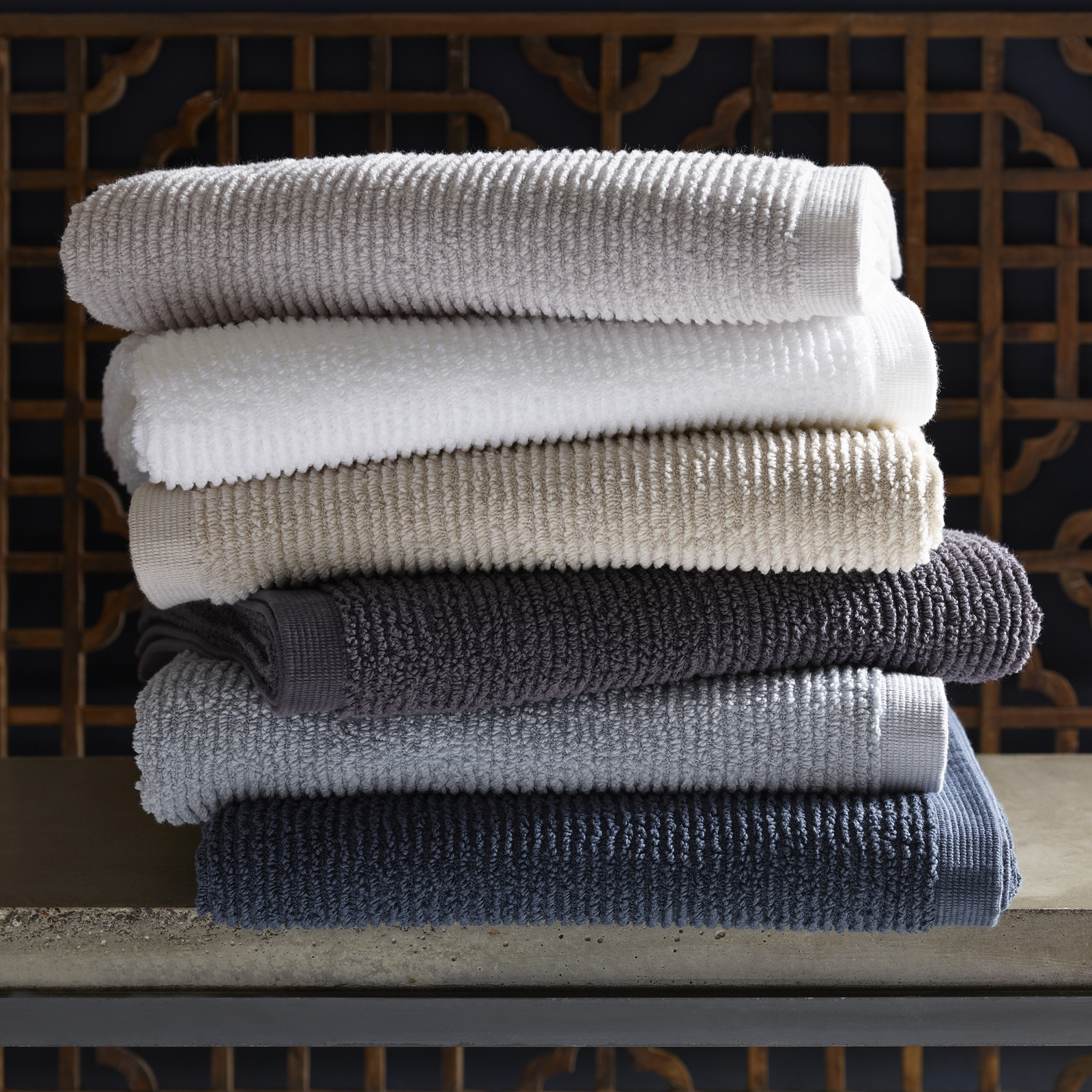 Folded Image of Matouk Aman Bath Towels