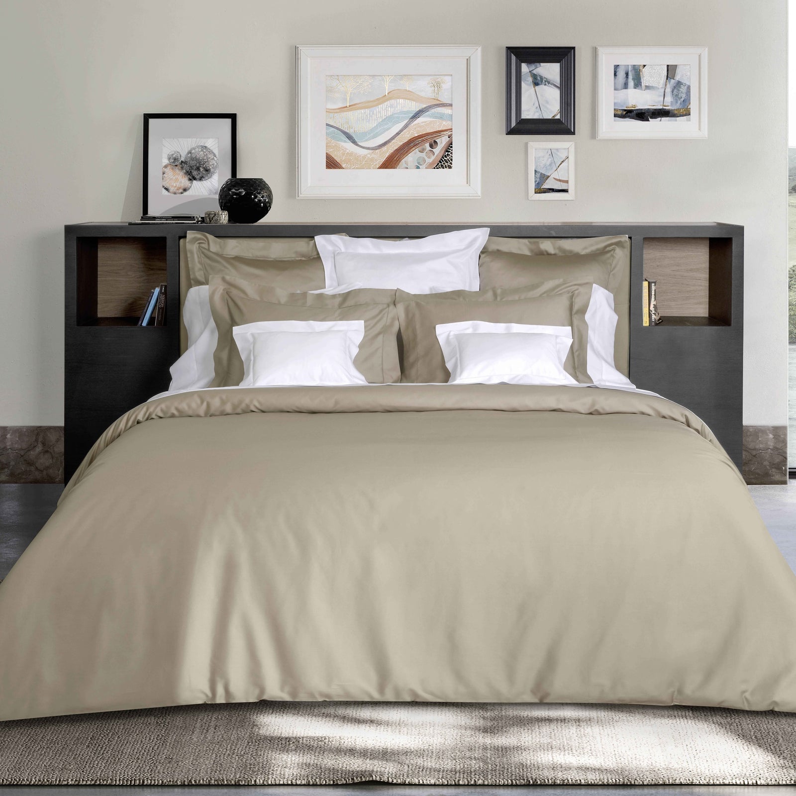 Full View of Signoria Raffaello Bedding in Khaki Color