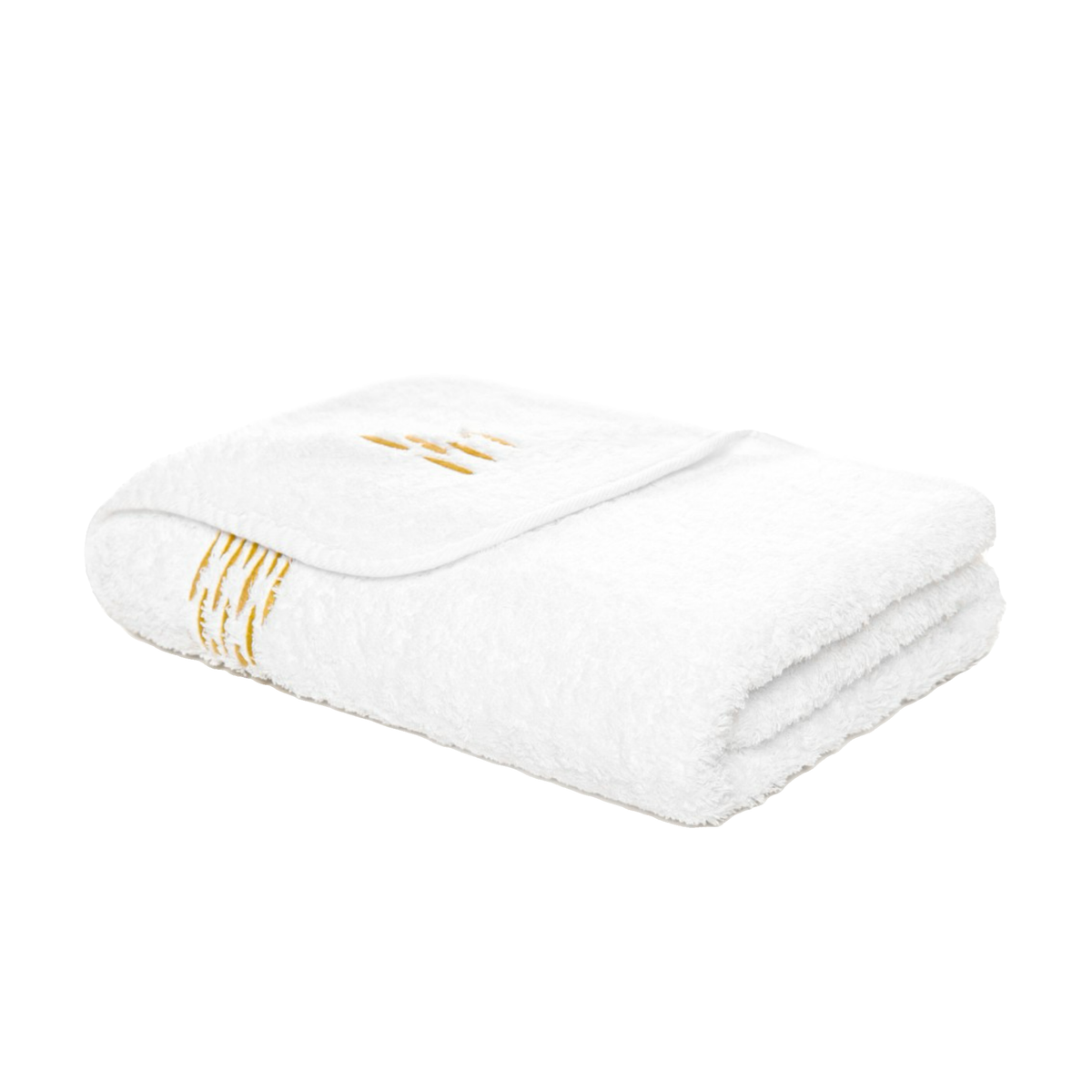 Folded Graccioza Alhambra Bath Towel White Gold  Color