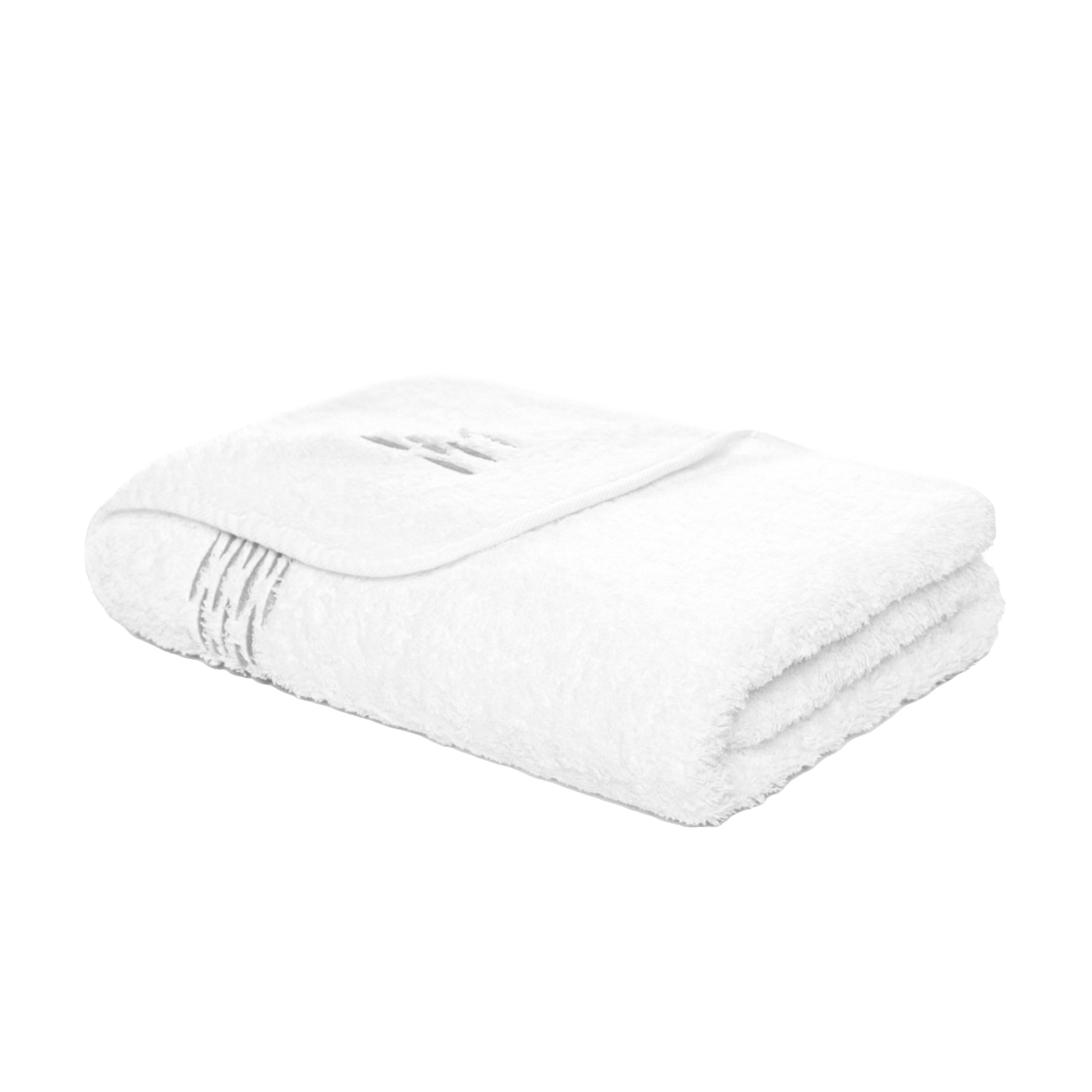 Folded Graccioza Alhambra Bath Towel White Silver Color