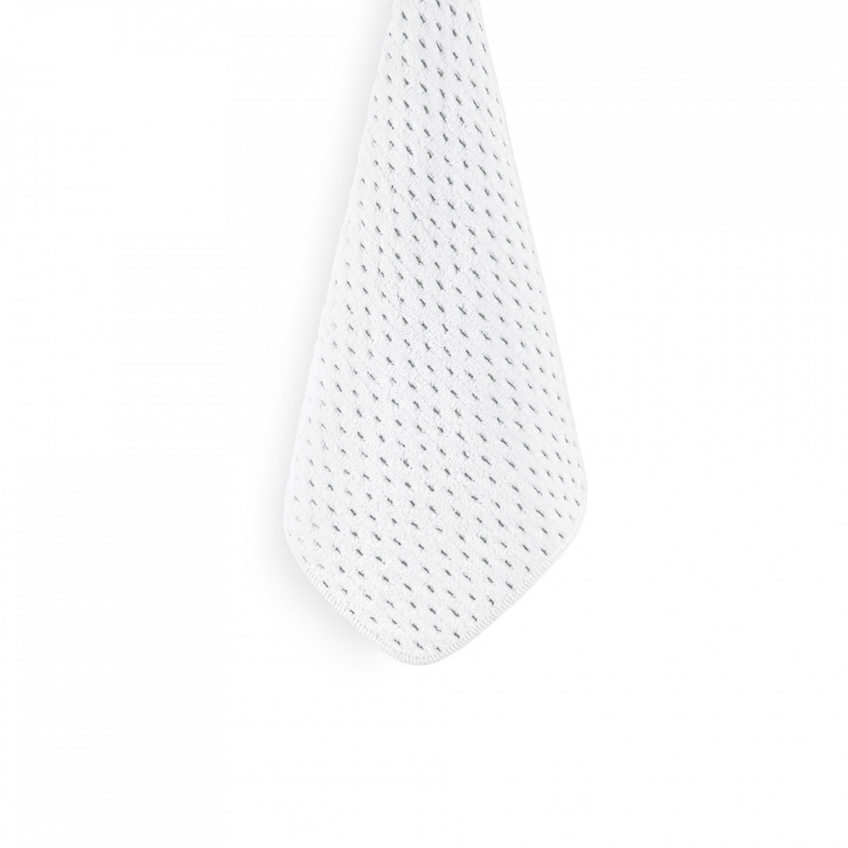 Hanging Graccioza Alice Bath Towel in White and Storm colors against a white background