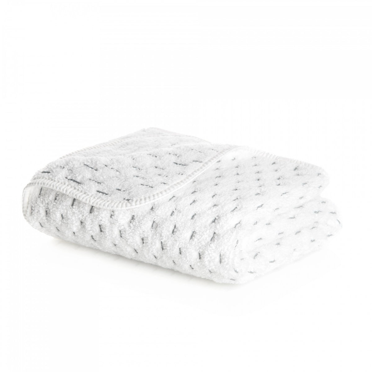 Folded Graccioza Alice Bath Towel in White and Storm colors