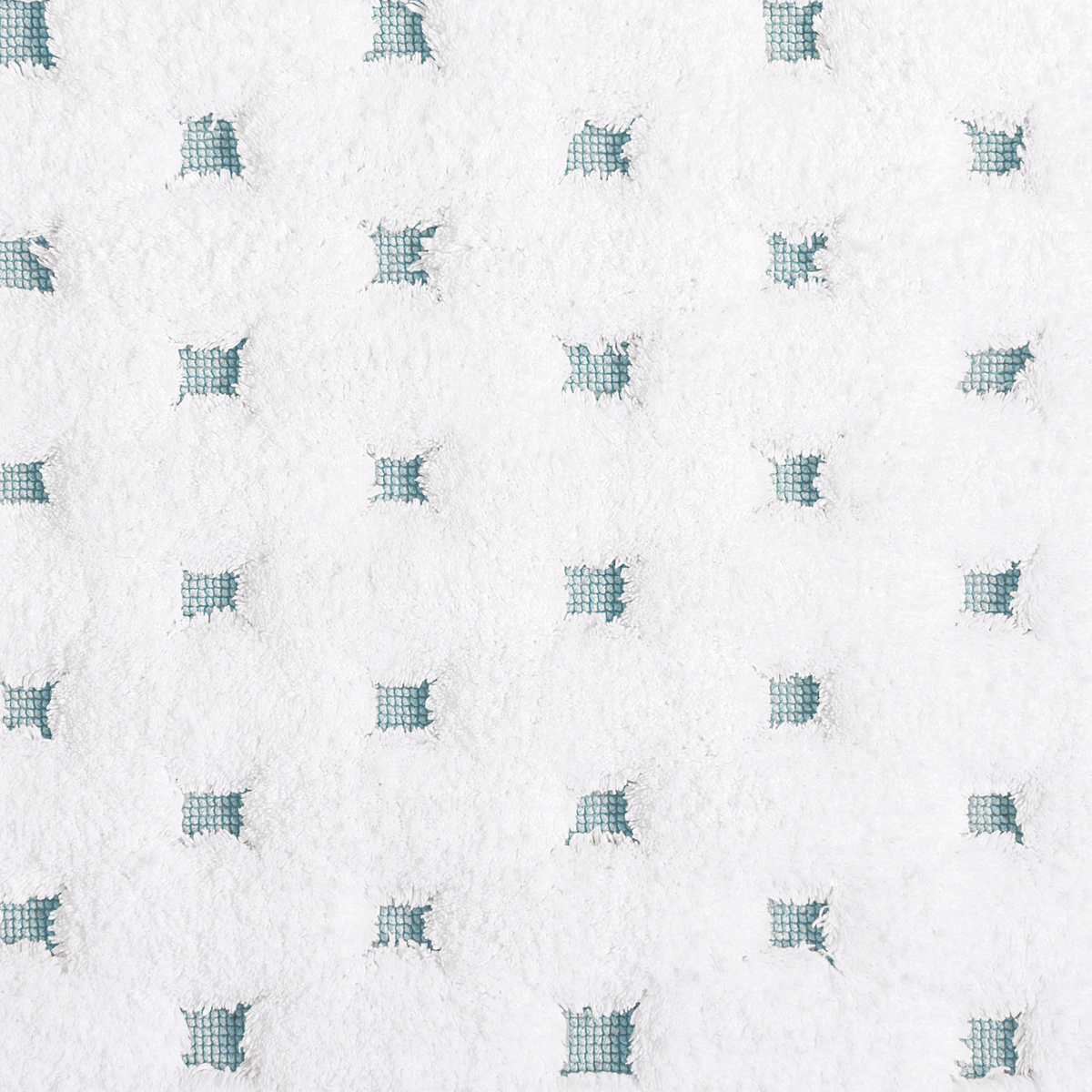 Swatch of Graccioza Alice Bath Towels and Rugs in White ands Sea Mist colors