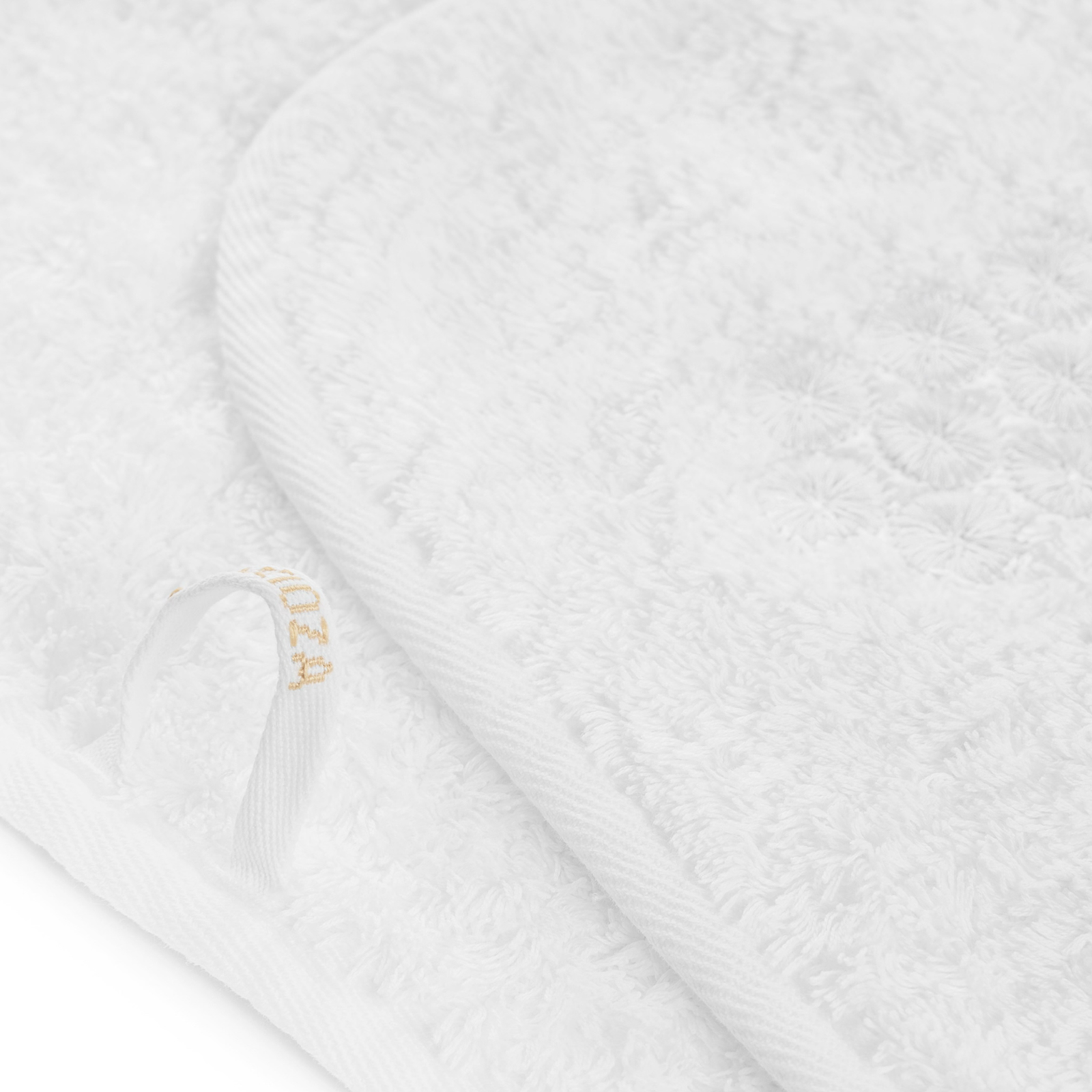 Stack of Graccioza Angele Bath Towels in White and White