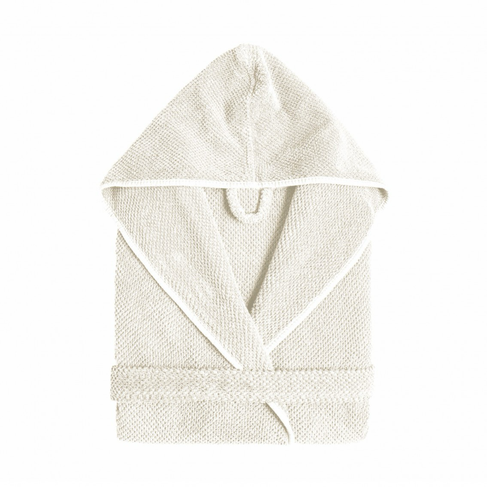 Folded Graccioza Bee Waffle Hooded Robe Snow Color