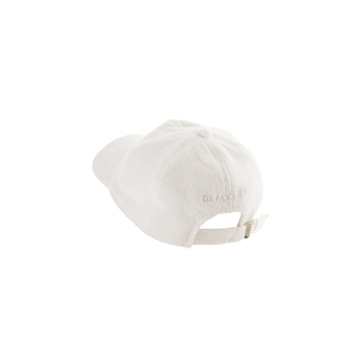 Backside view of Snow colored Graccioza Cool Cap