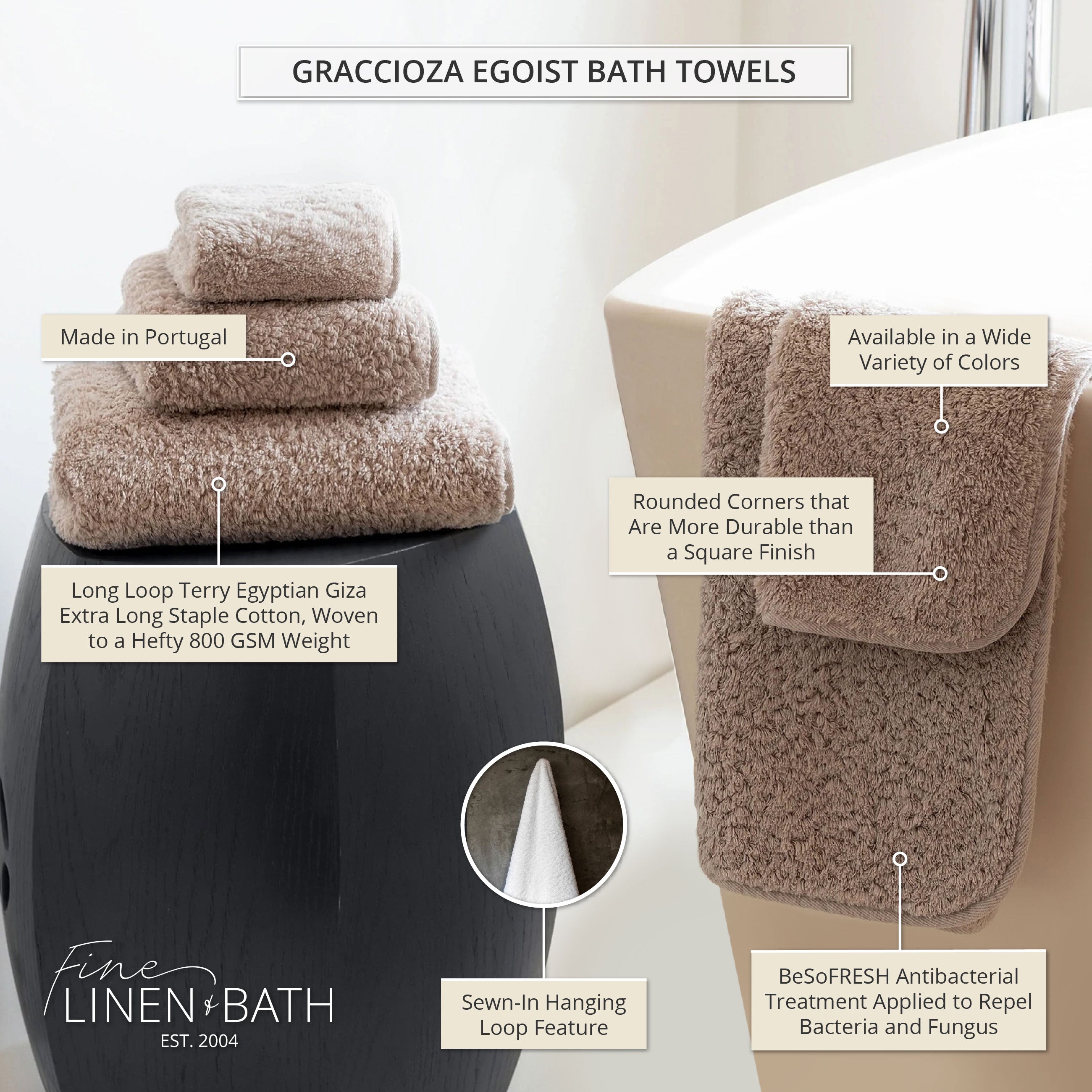 Graccioza Egoist Bath Towels Jade - 100% Giza Cotton | 800 GSM