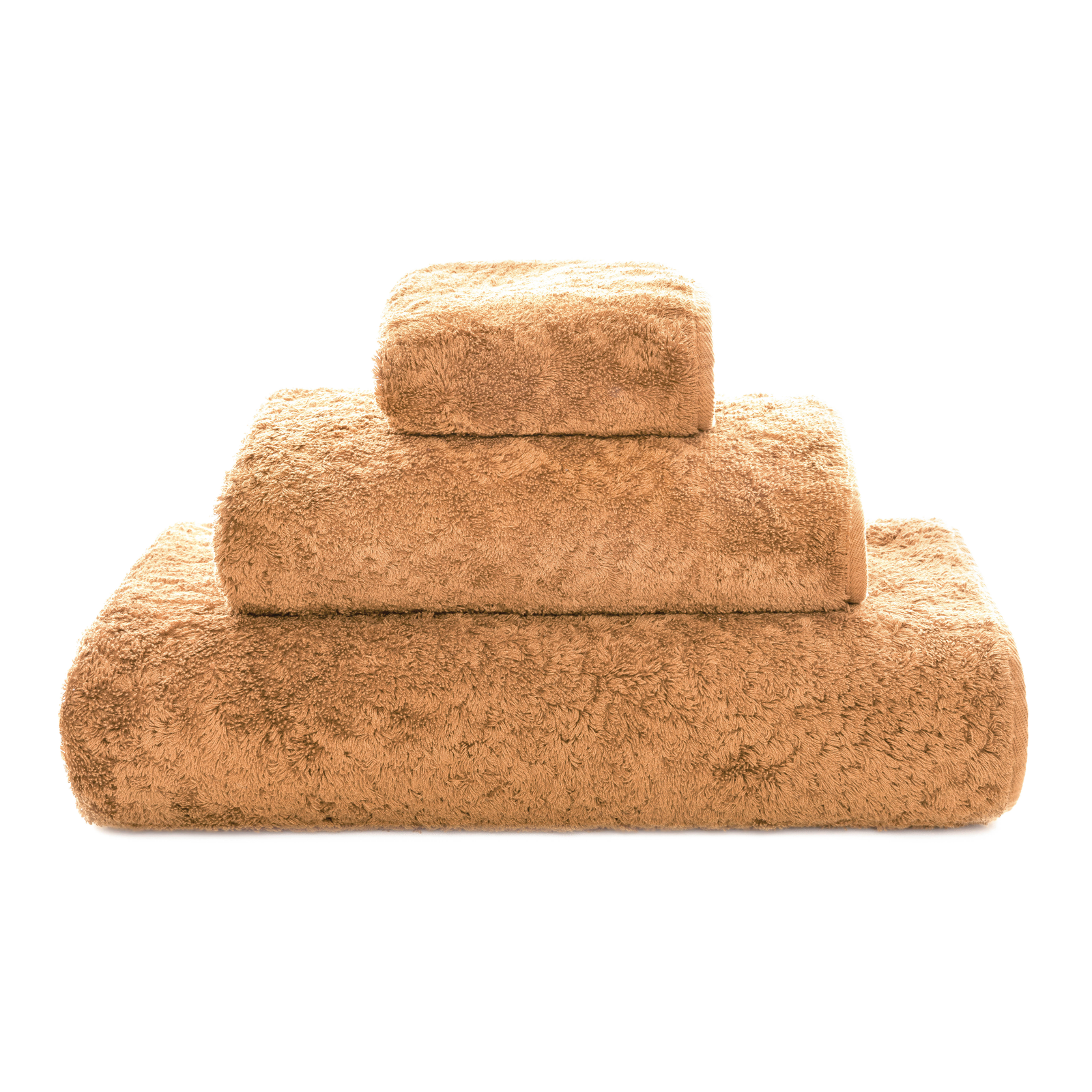Stack of Graccioza Egoist Bath Towels in Toast