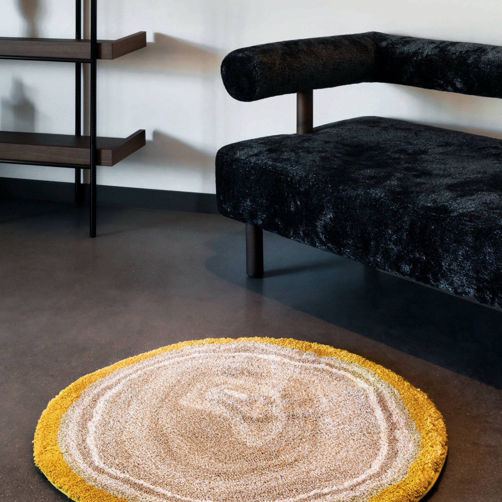 Graccioza Gold Agate Bath Rug on floor